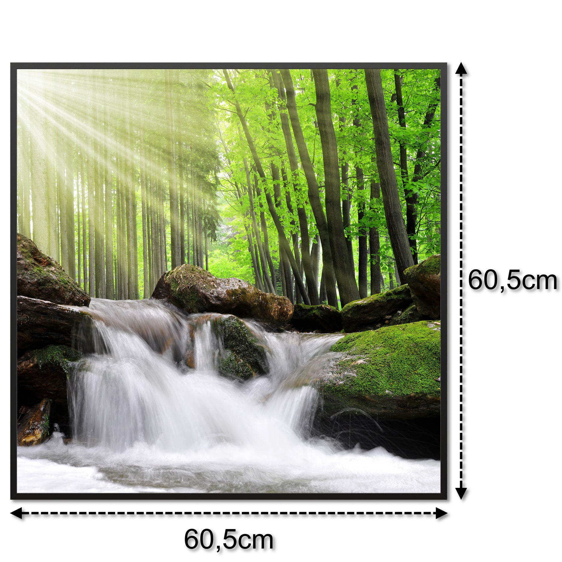 Glas Infrarotheizung 350-1200W Motiv 065 Wasserfall Wald