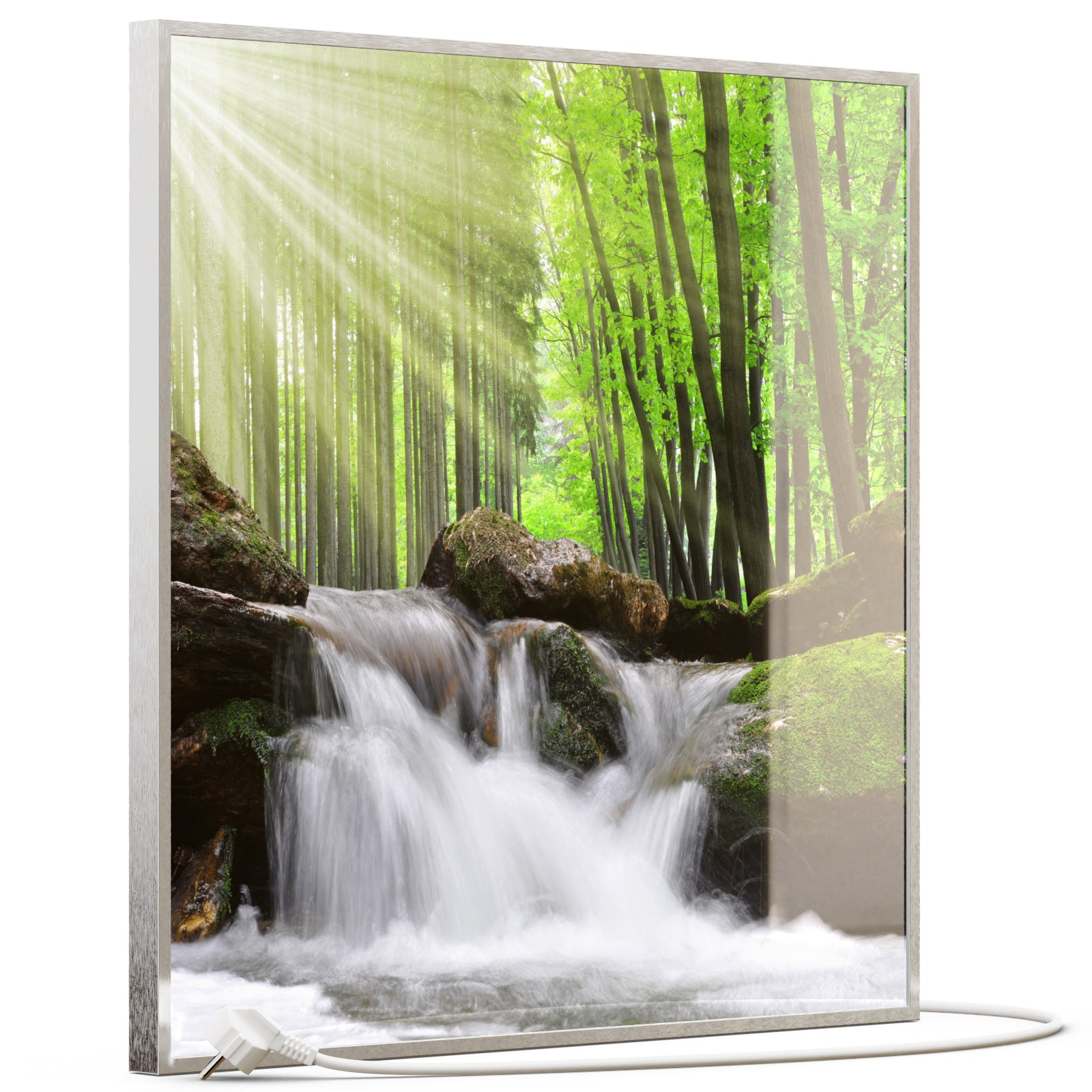 Glas Infrarotheizung 350-1200W Motiv 065 Wasserfall Wald