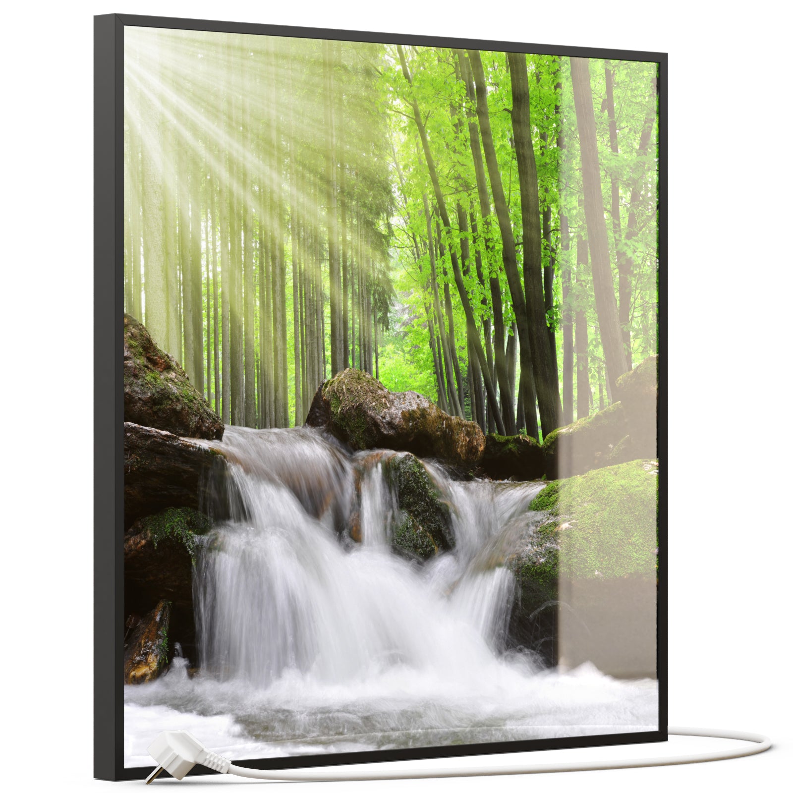 Glas Infrarotheizung 350-1200W Motiv 065 Wasserfall Wald