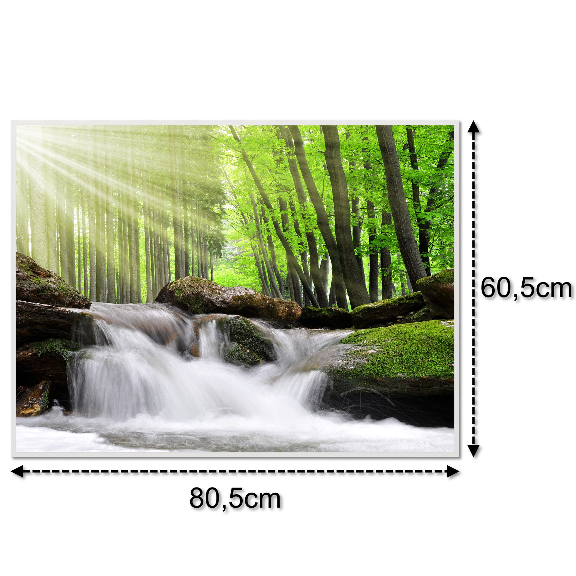 Glas Infrarotheizung 350-1200W Motiv 065 Wasserfall Wald