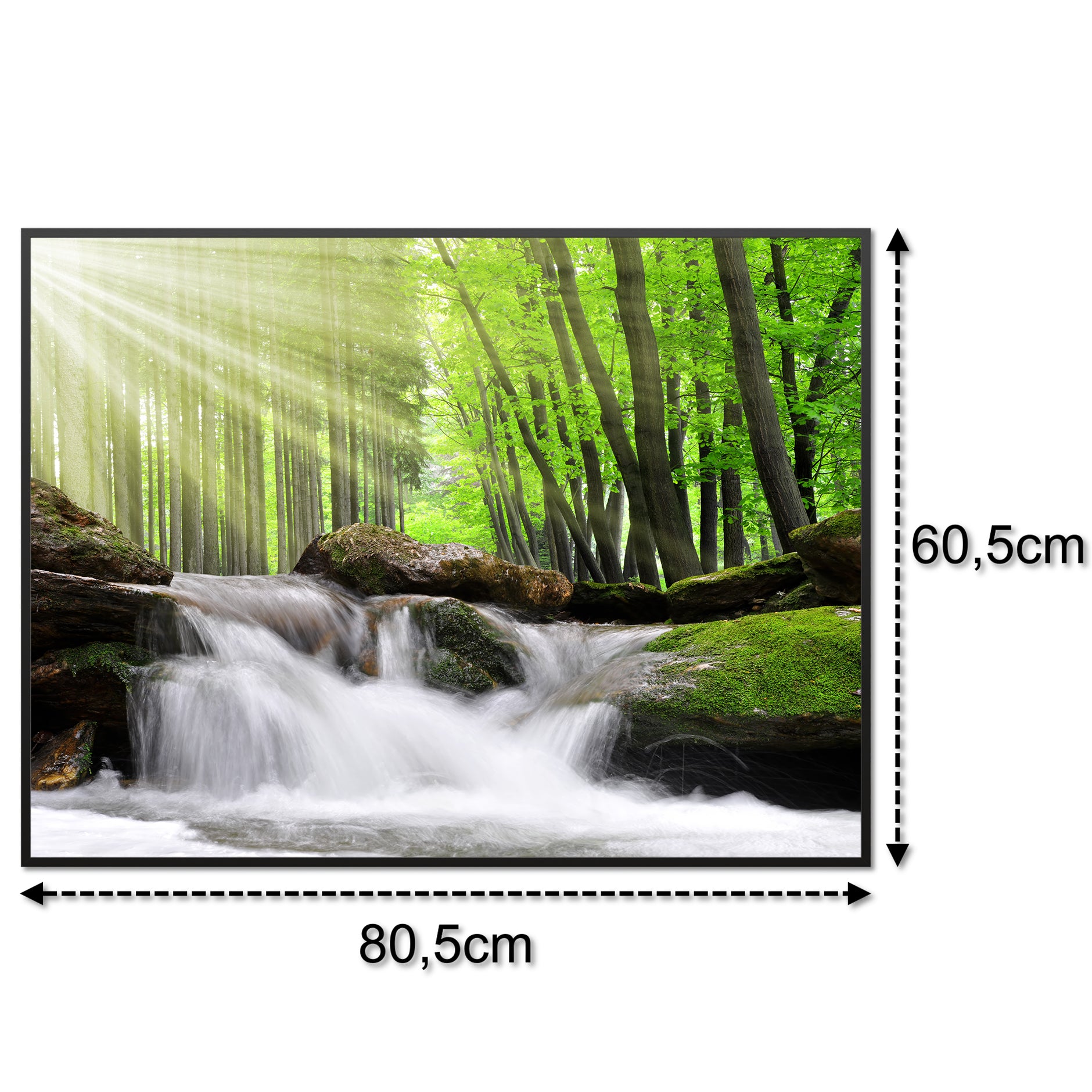 Glas Infrarotheizung 350-1200W Motiv 065 Wasserfall Wald