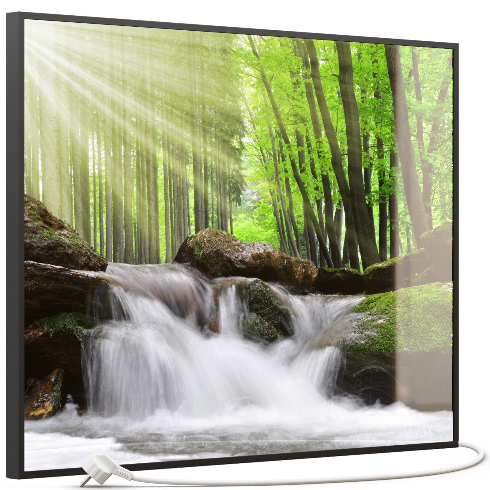 Glas Infrarotheizung 350-1200W Motiv 065 Wasserfall Wald