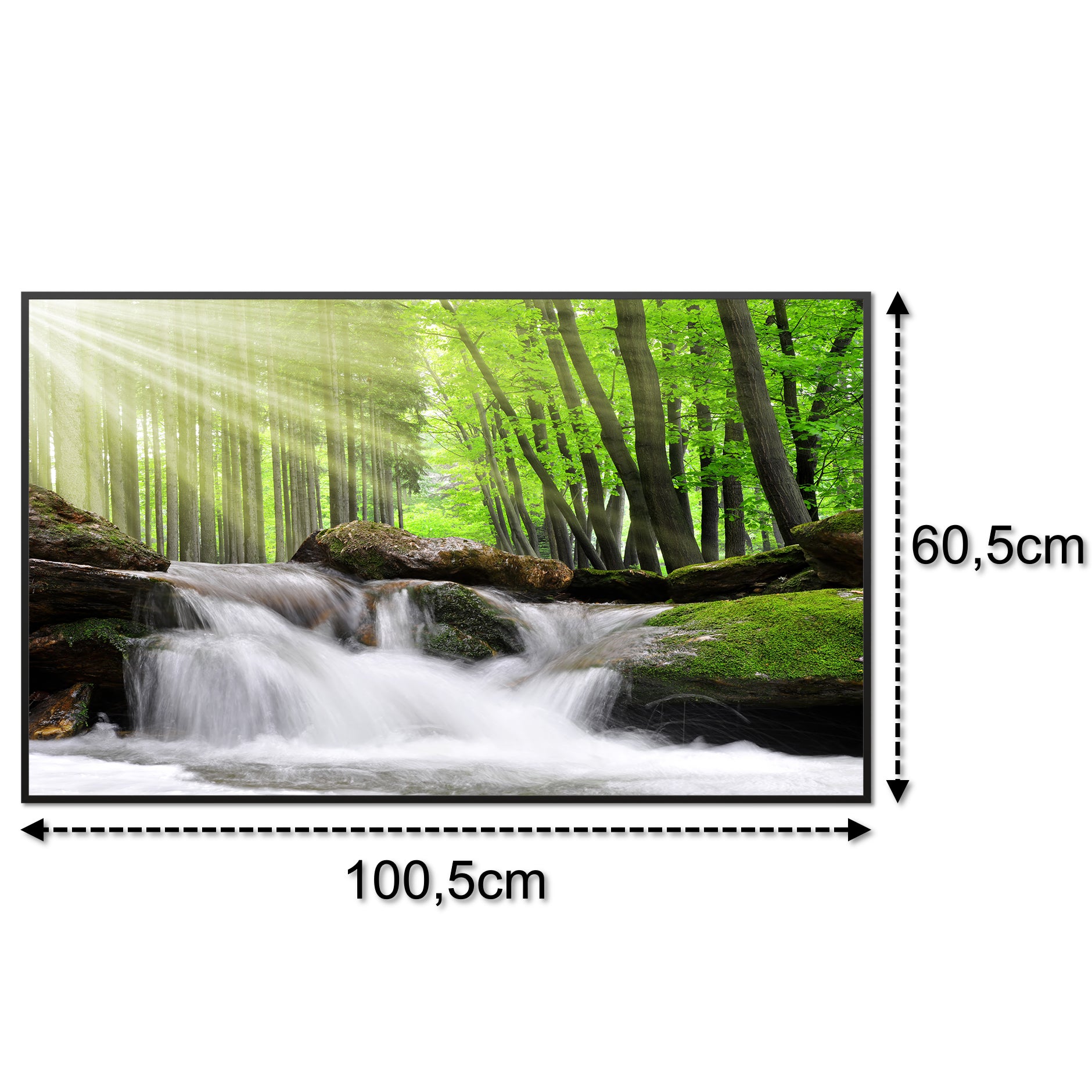 Glas Infrarotheizung 350-1200W Motiv 065 Wasserfall Wald