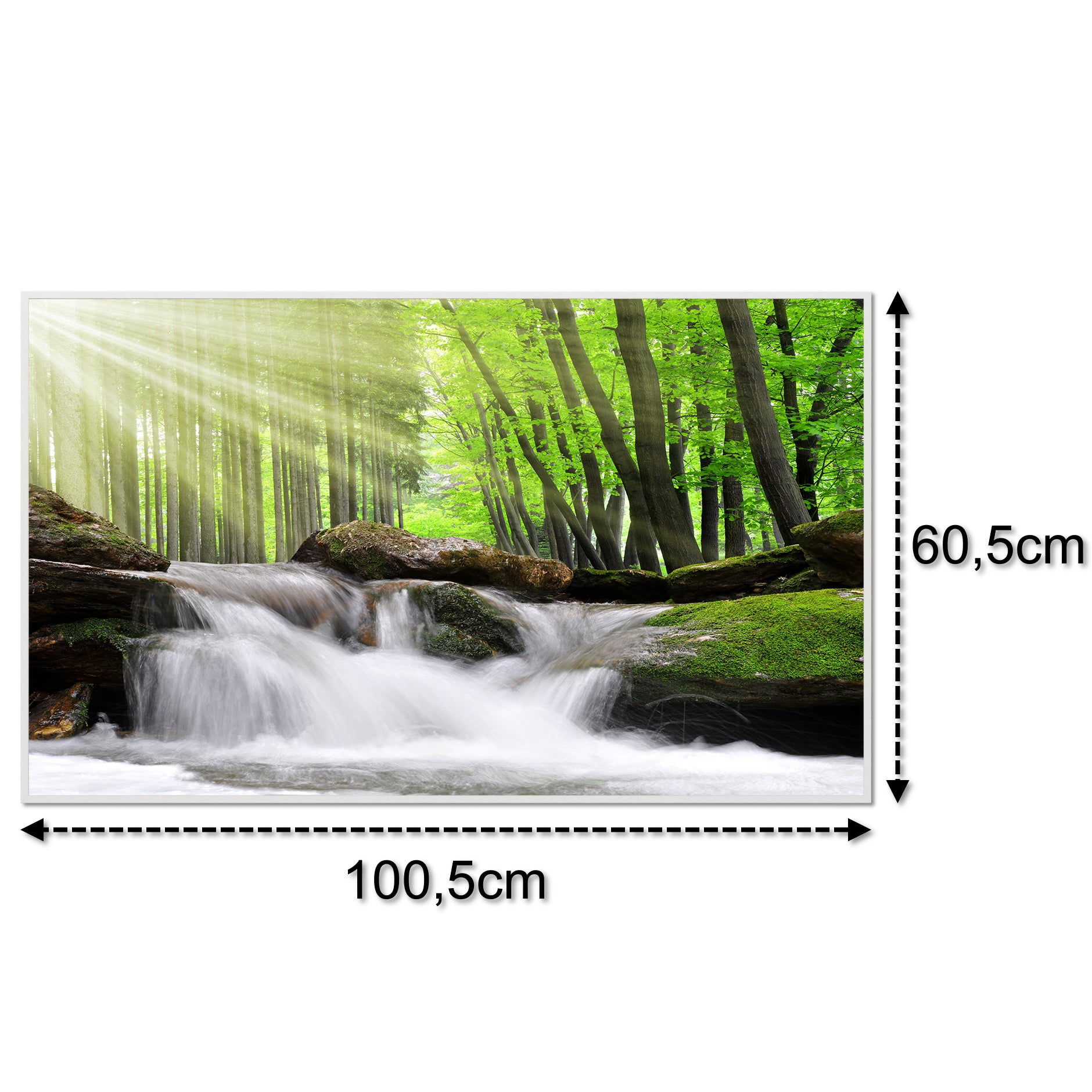 Glas Infrarotheizung 350-1200W Motiv 065 Wasserfall Wald