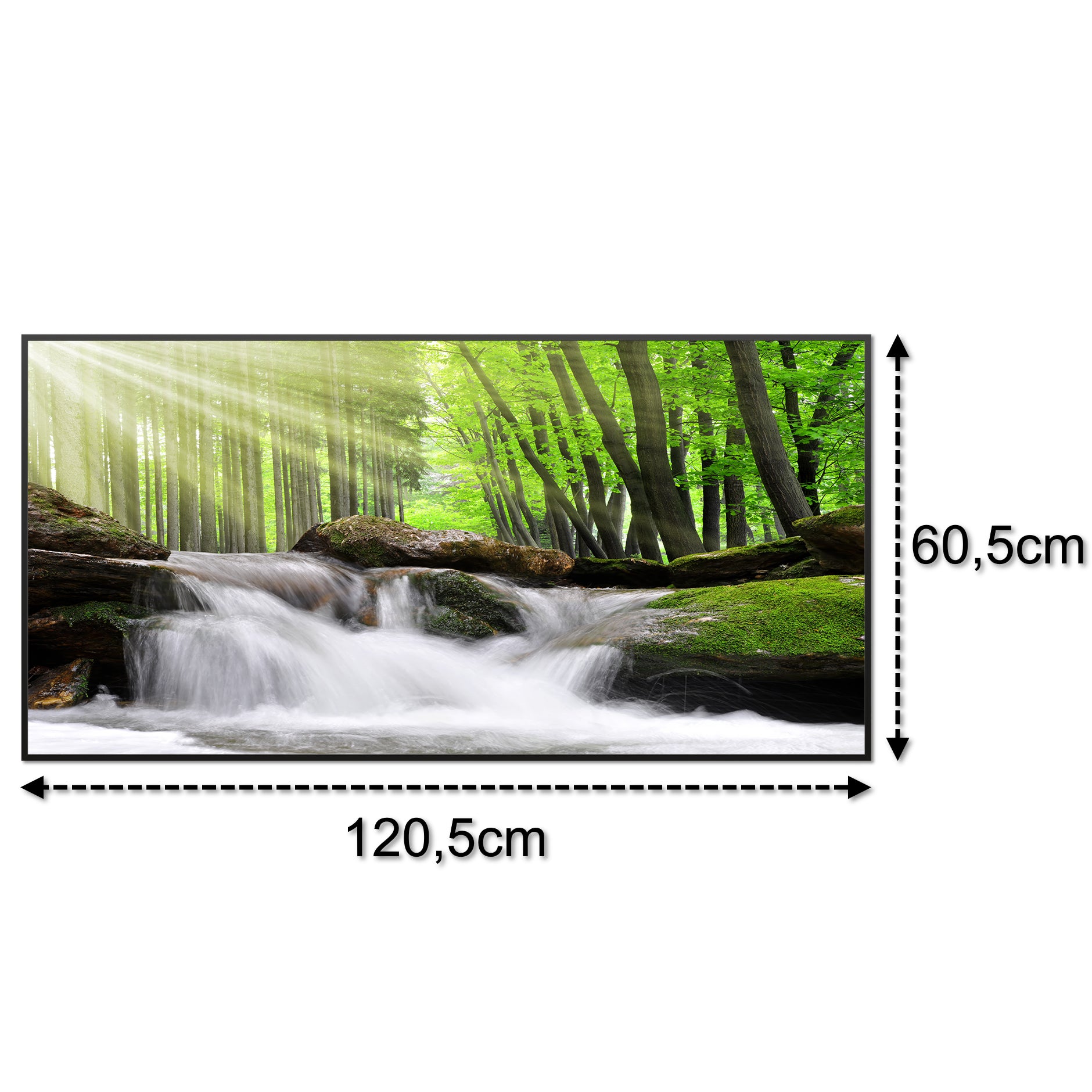 Glas Infrarotheizung 350-1200W Motiv 065 Wasserfall Wald