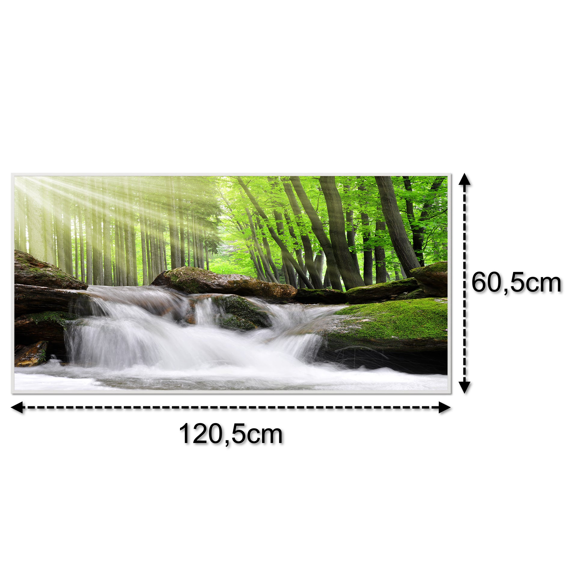 Glas Infrarotheizung 350-1200W Motiv 065 Wasserfall Wald