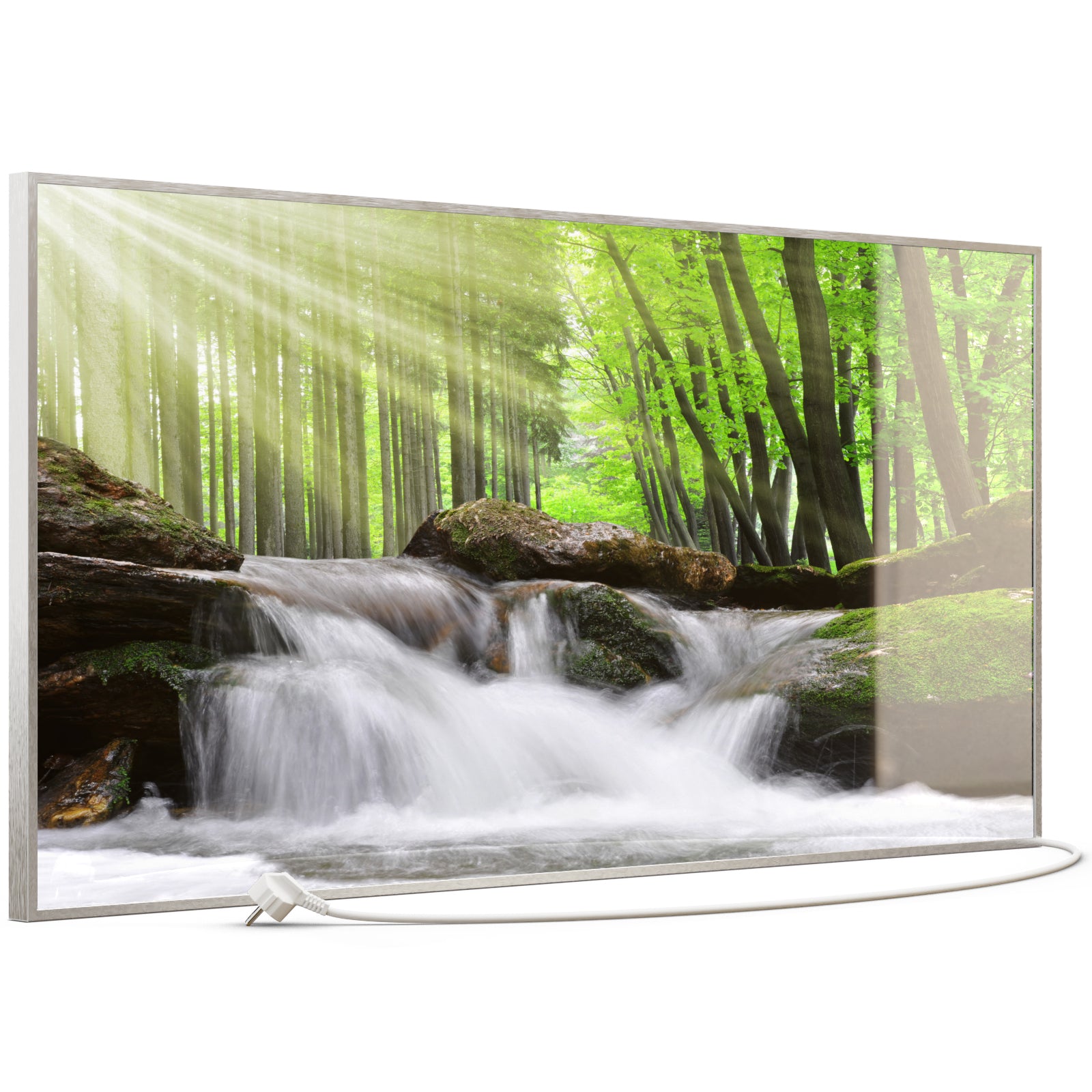 Glas Infrarotheizung 350-1200W Motiv 065 Wasserfall Wald