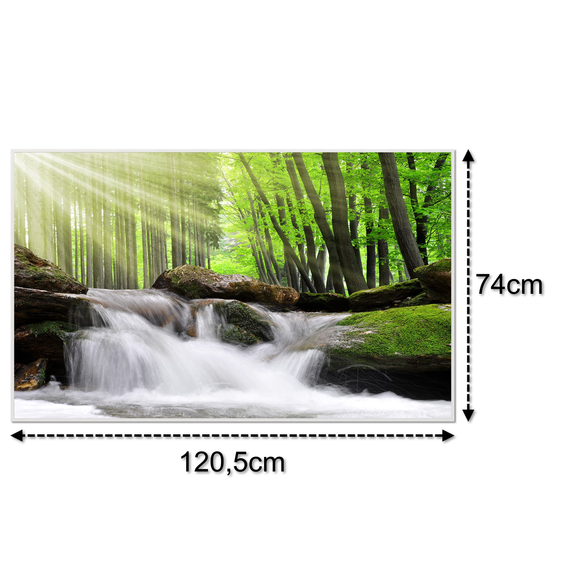 Glas Infrarotheizung 350-1200W Motiv 065 Wasserfall Wald