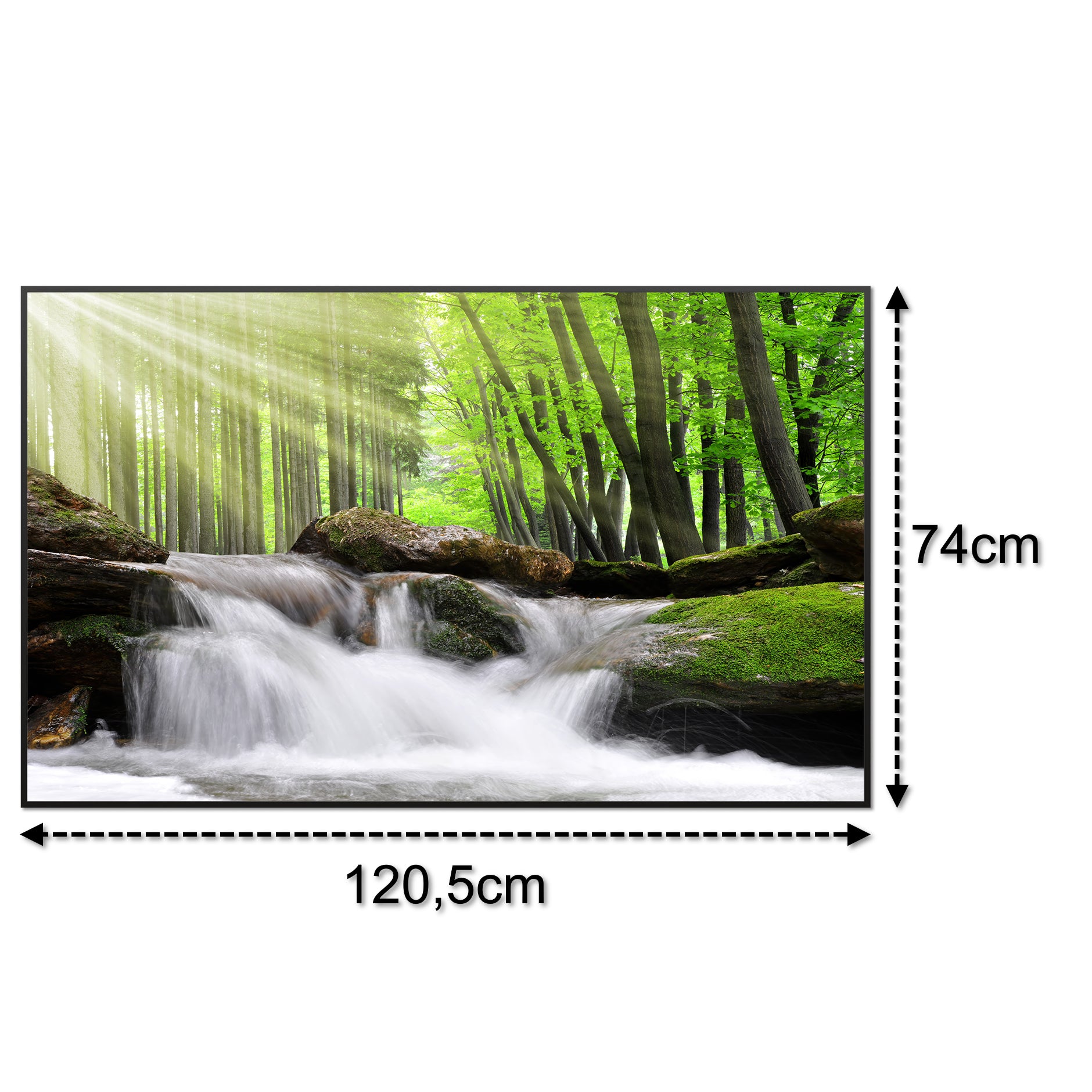 Glas Infrarotheizung 350-1200W Motiv 065 Wasserfall Wald