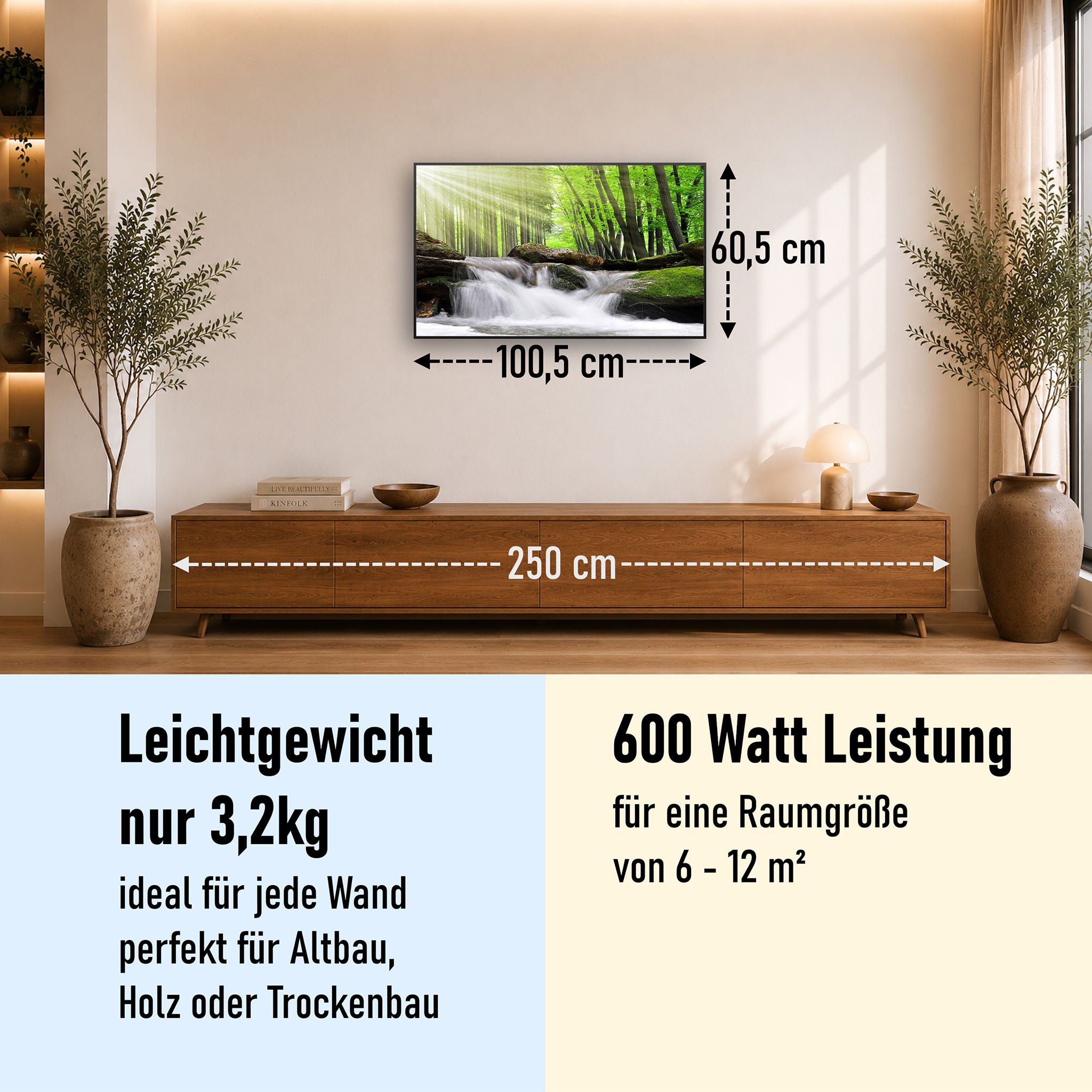 Bild Infrarotheizung 350-1200W Motiv 065 Wasserfall Wald