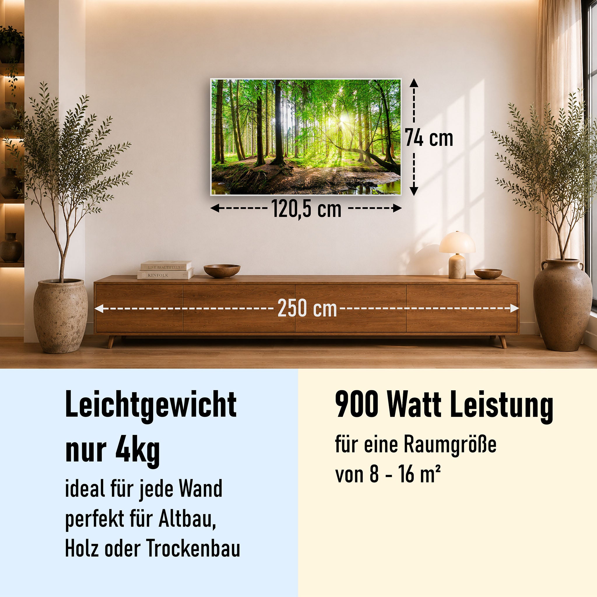 Bild Infrarotheizung 350-1200W Motiv 067 Wald Panorama