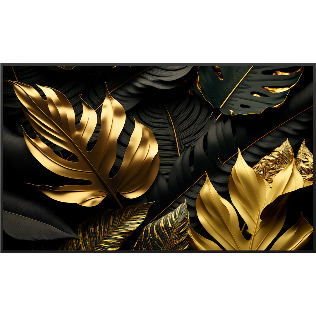 Deko Glas Wandbild Motiv 070 Goldenen Blättern