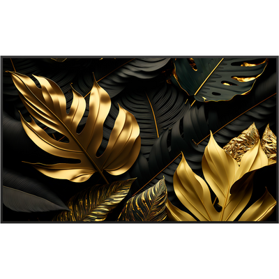 STEINFELD Deko Glas Wandbild Motiv 070 Goldenen Blättern
