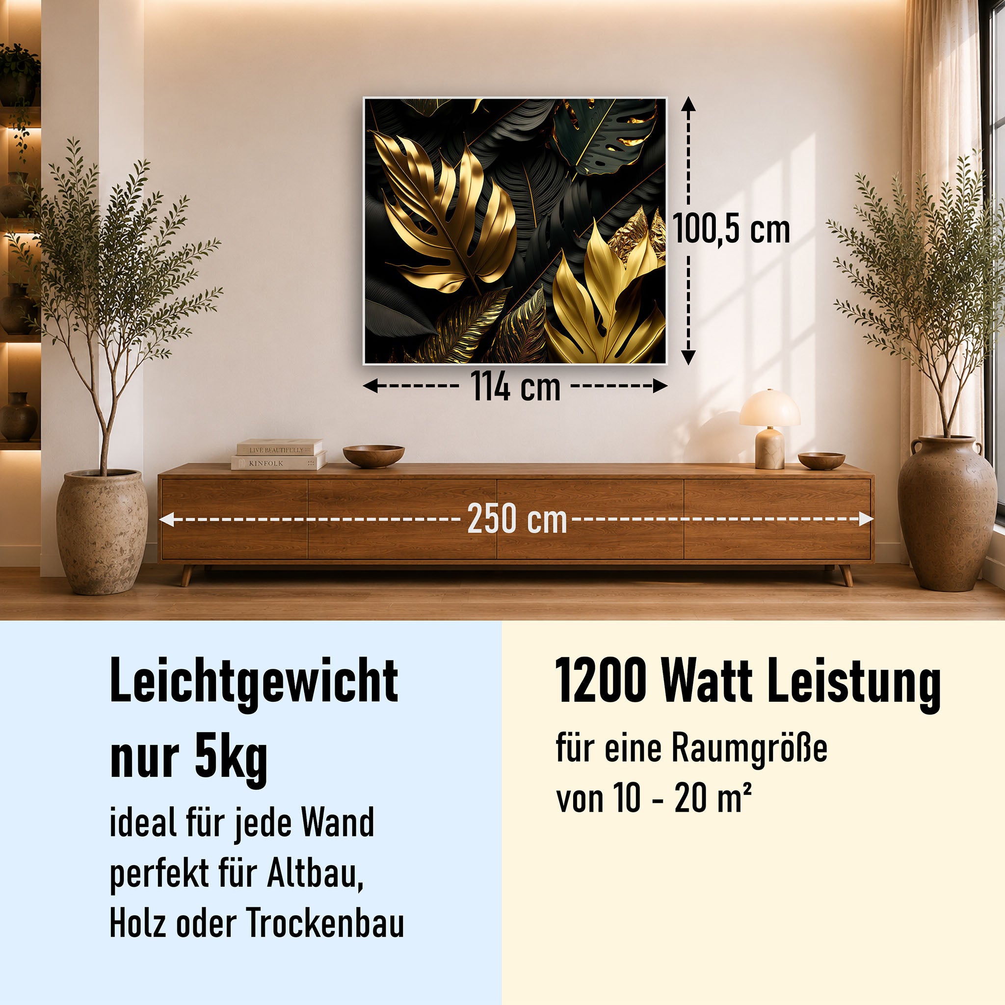 Bild Infrarotheizung 350-1200W Motiv 070 Goldenen Blätter