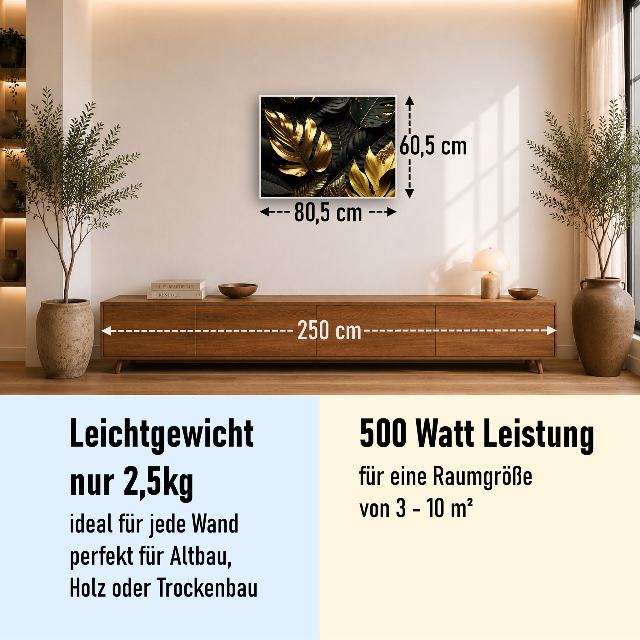 Bild Infrarotheizung 350-1200W Motiv 070 Goldenen Blätter