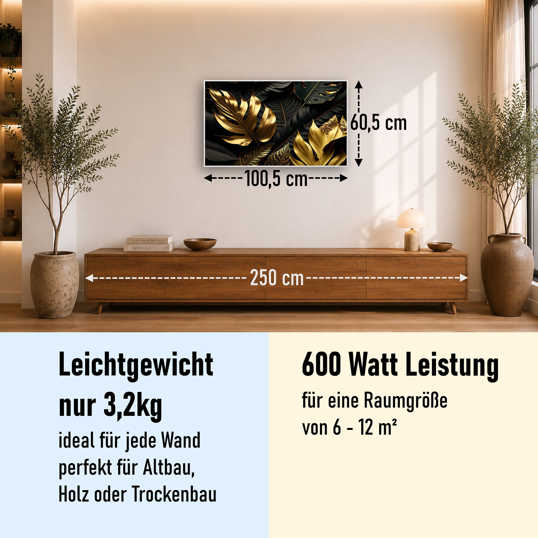 Bild Infrarotheizung 350-1200W Motiv 070 Goldenen Blätter