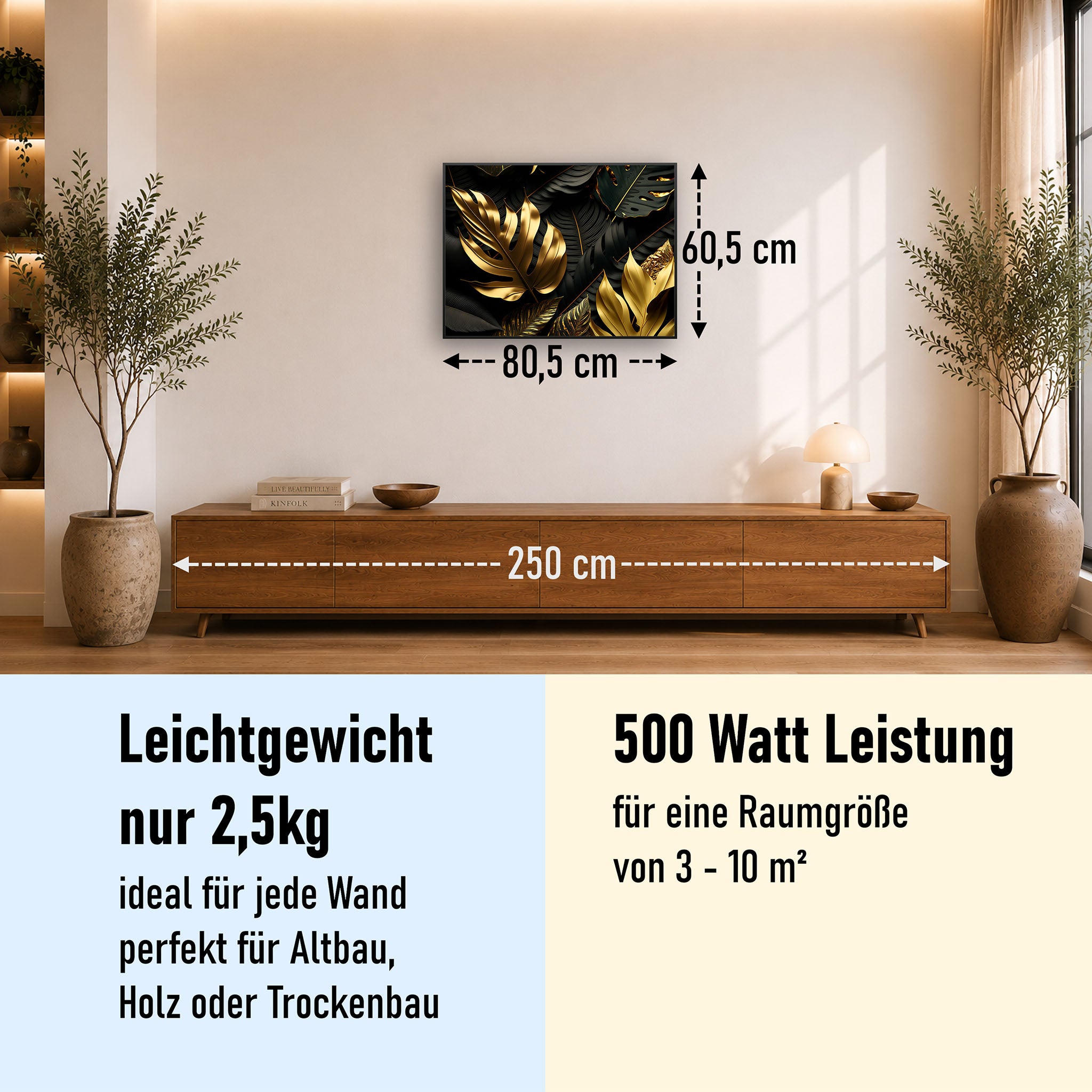 Bild Infrarotheizung 350-1200W Motiv 070 Goldenen Blätter