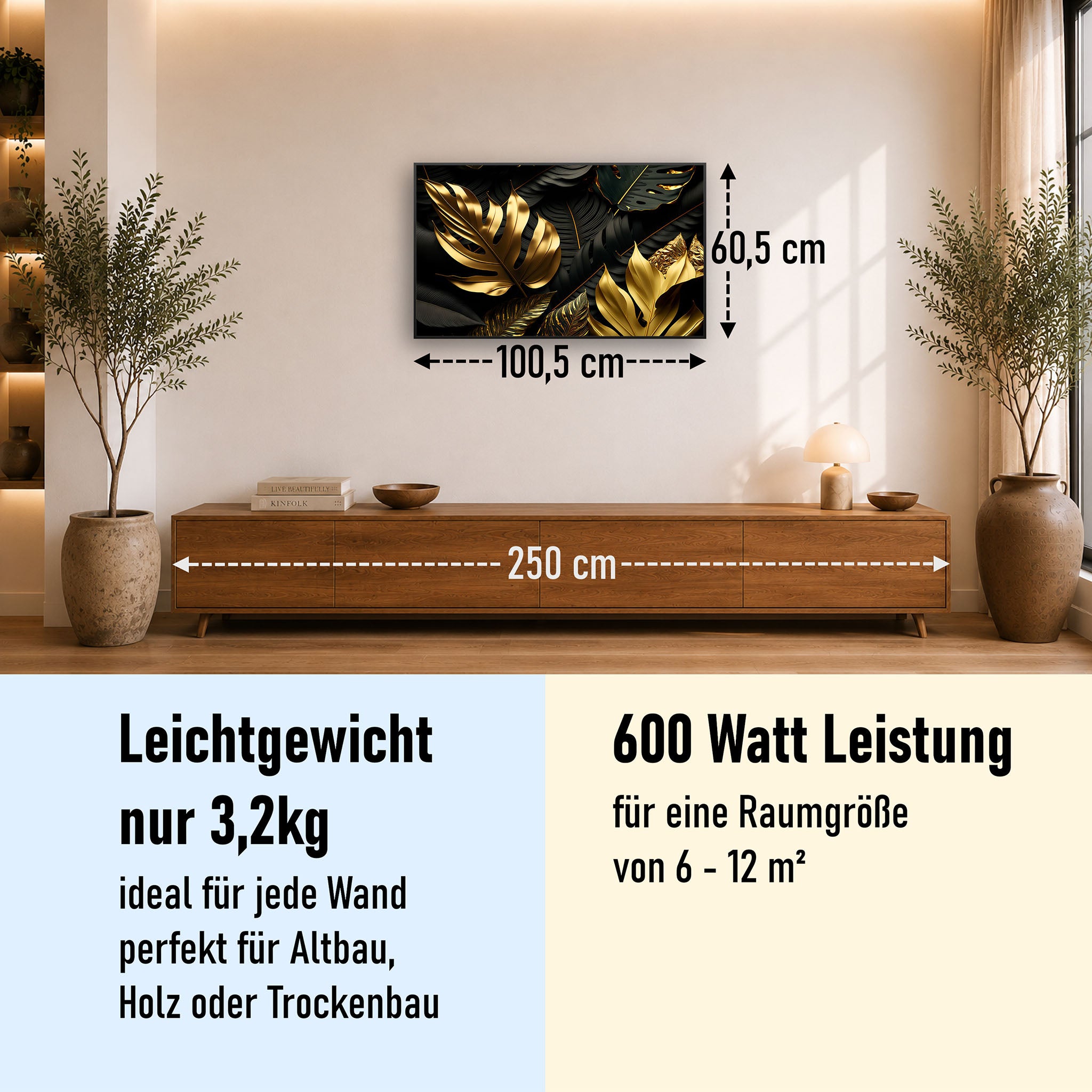 Bild Infrarotheizung 350-1200W Motiv 070 Goldenen Blätter