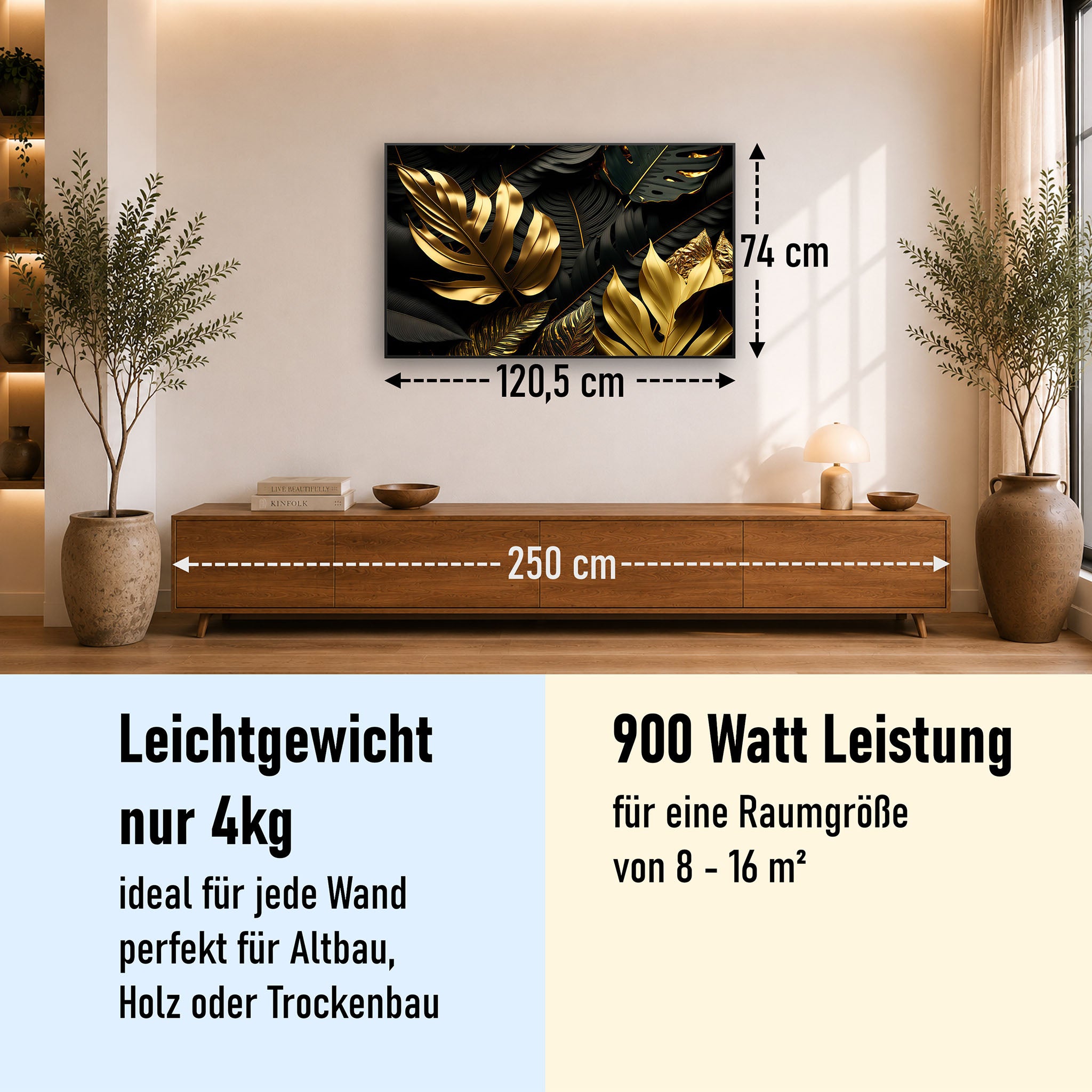 Bild Infrarotheizung 350-1200W Motiv 070 Goldenen Blätter