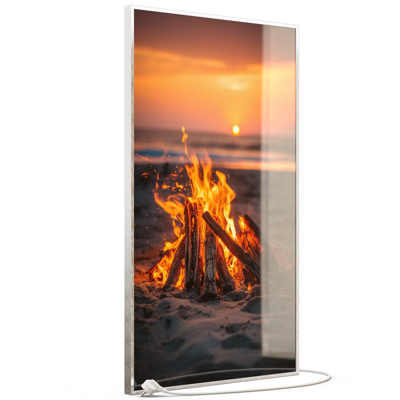 Glas Infrarotheizung 350-1200W Motiv 071h Feuer am Strand