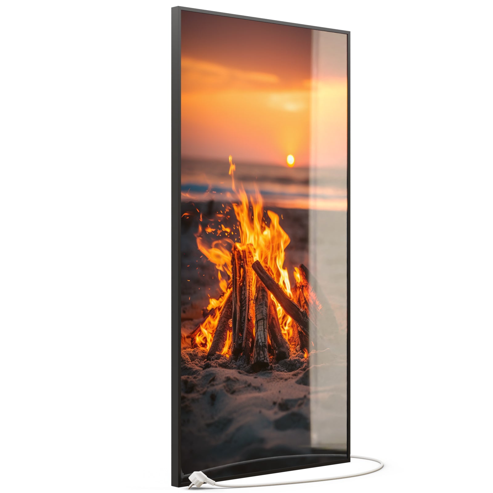 Glas Infrarotheizung 350-1200W Motiv 071h Feuer am Strand