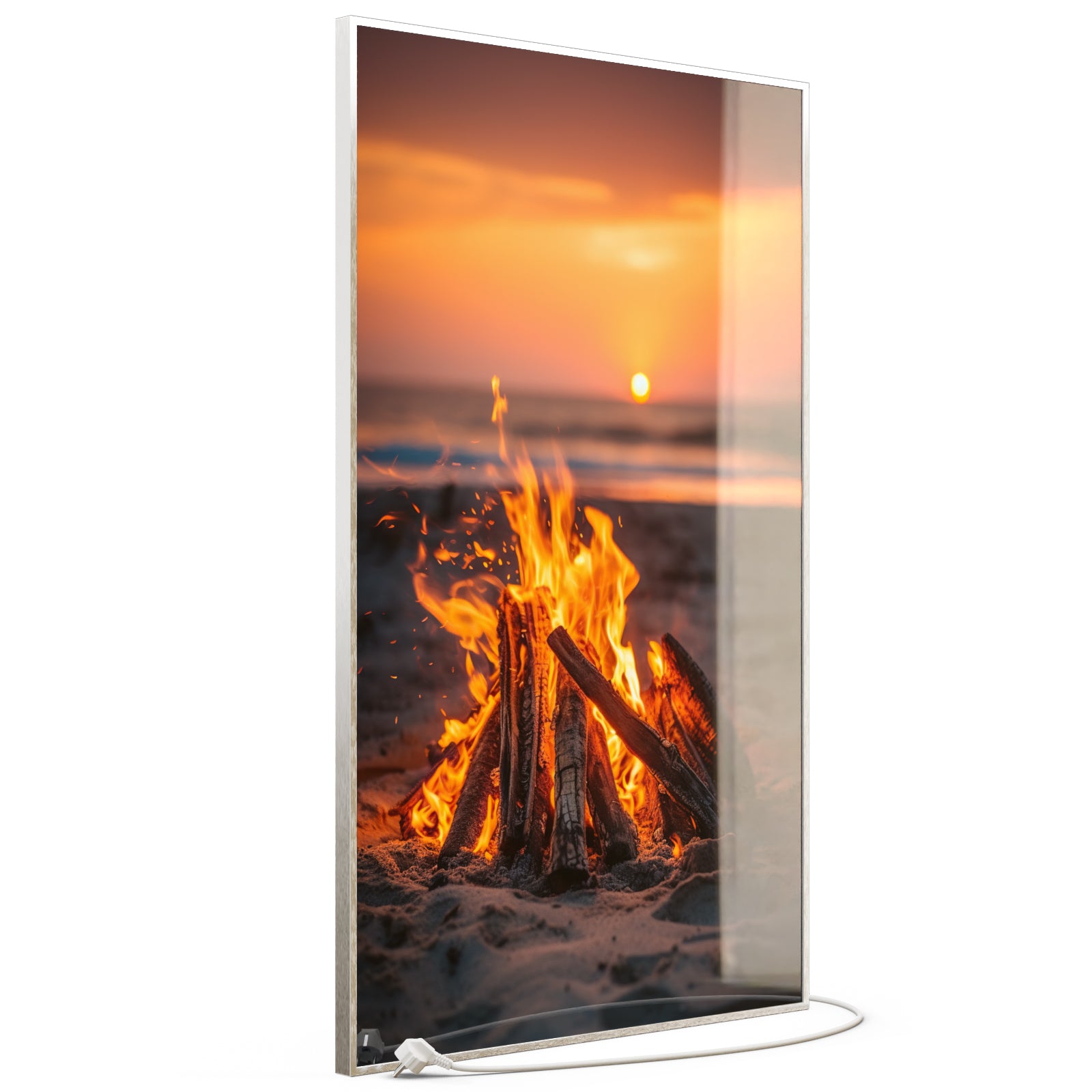 Glas Infrarotheizung 350-1200W Motiv 071h Feuer am Strand