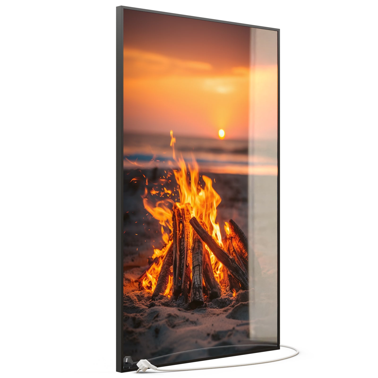 Glas Infrarotheizung 350-1200W Motiv 071h Feuer am Strand