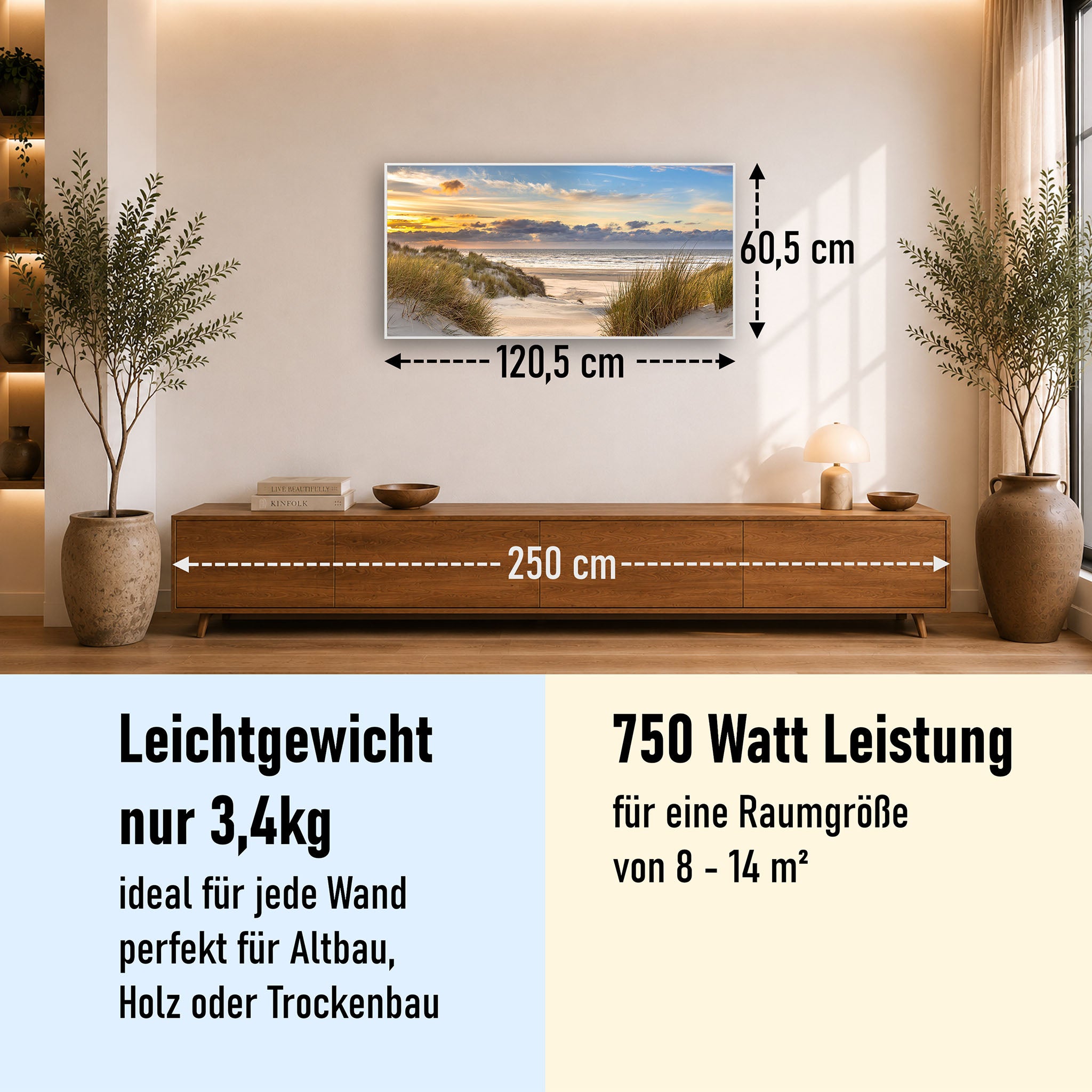 Bild Infrarotheizung 350-1200W Motiv 073 Ostsee Strand