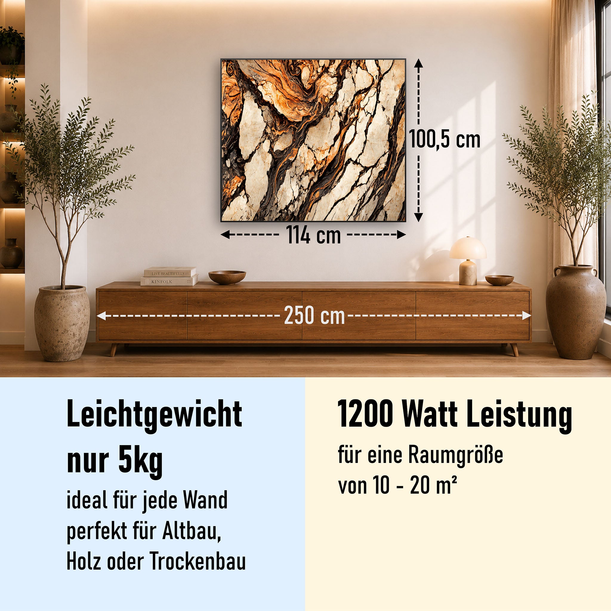 Bild Infrarotheizung 350-1200W Motiv 075 Marmor