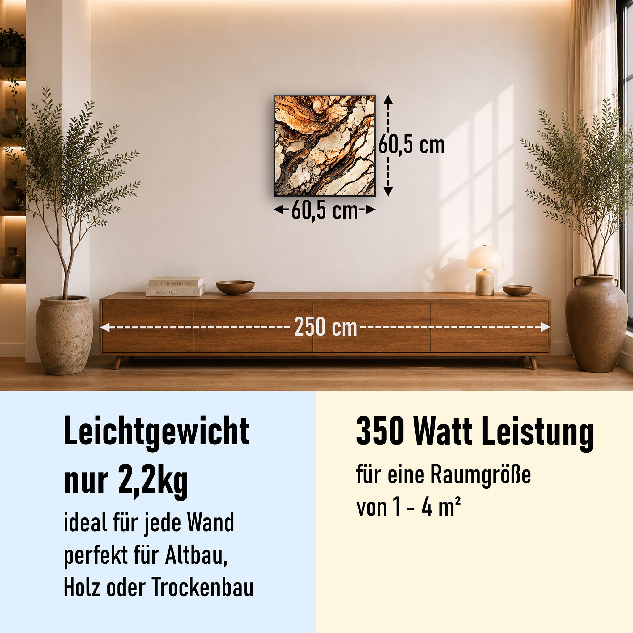 Bild Infrarotheizung 350-1200W Motiv 075 Marmor