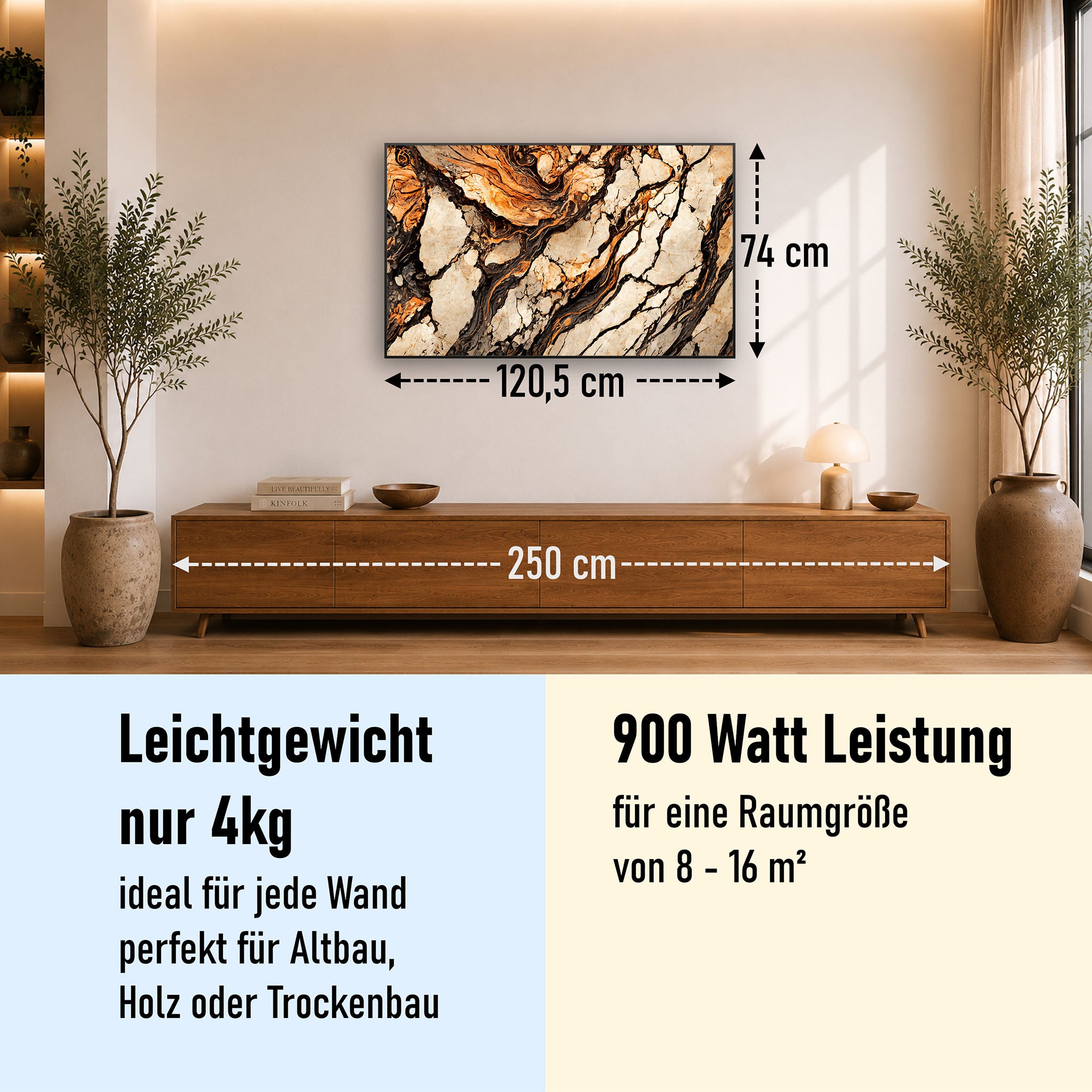 Bild Infrarotheizung 350-1200W Motiv 075 Marmor