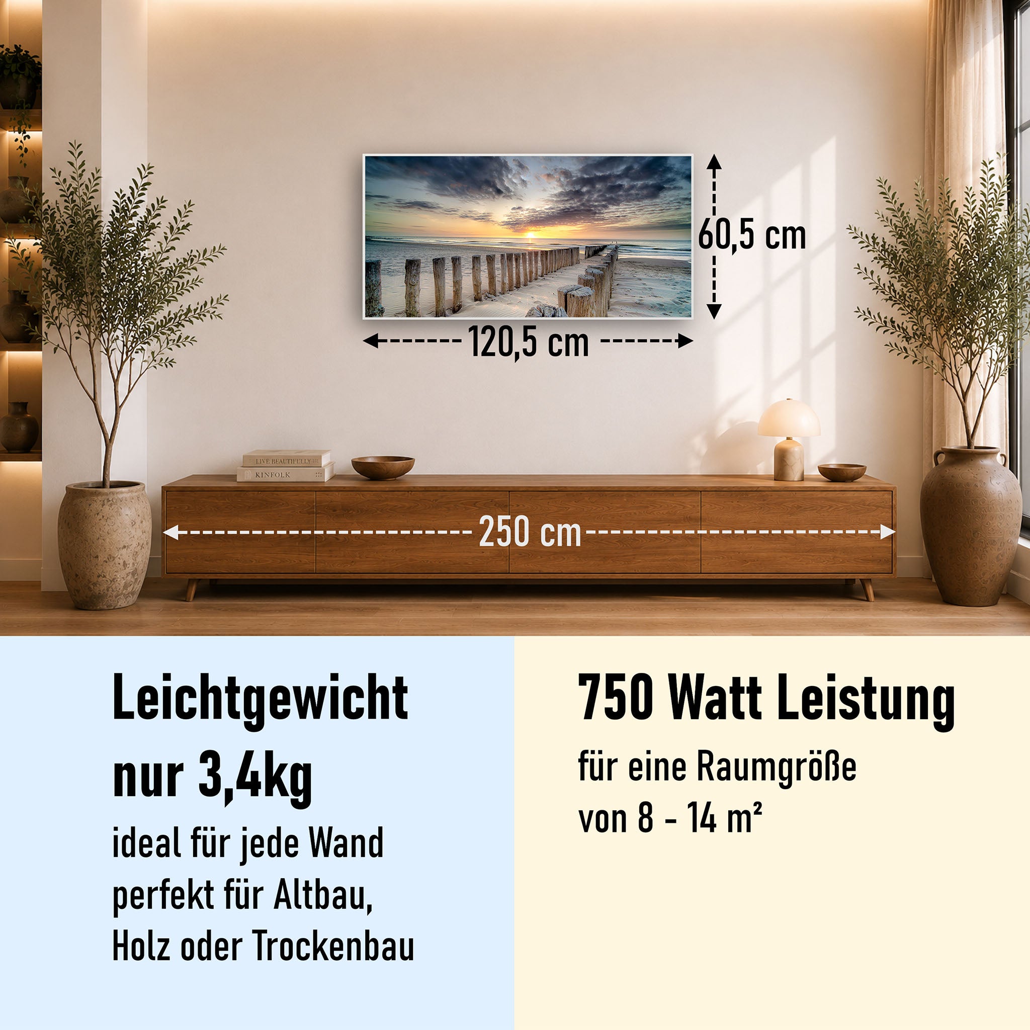 Bild Infrarotheizung 350-1200W Motiv 076 Wellenbrecher