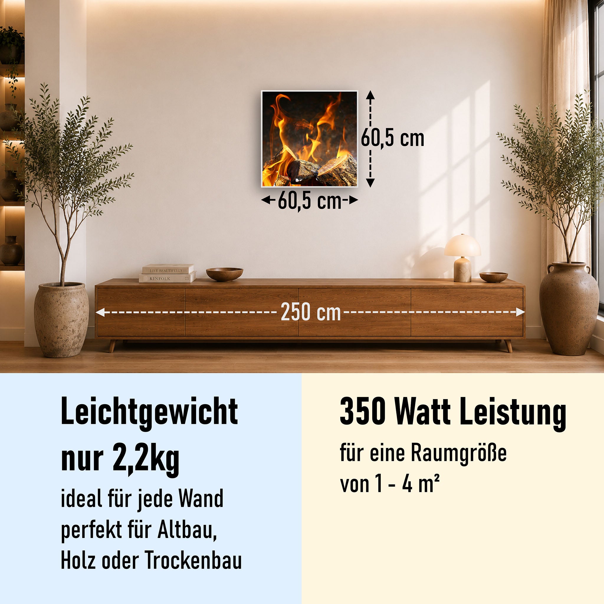 Bild Infrarotheizung 350-1200W Motiv 077H Feuerstelle