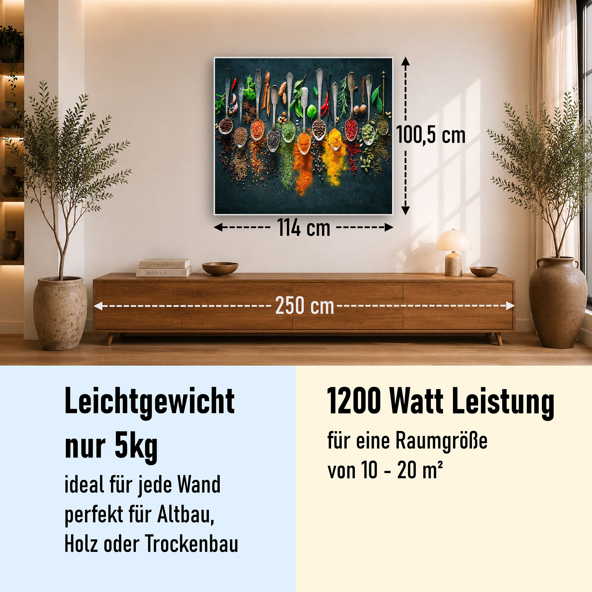 Bild Infrarotheizung 350-1200W Motiv 079 Kräuter und Gewürze