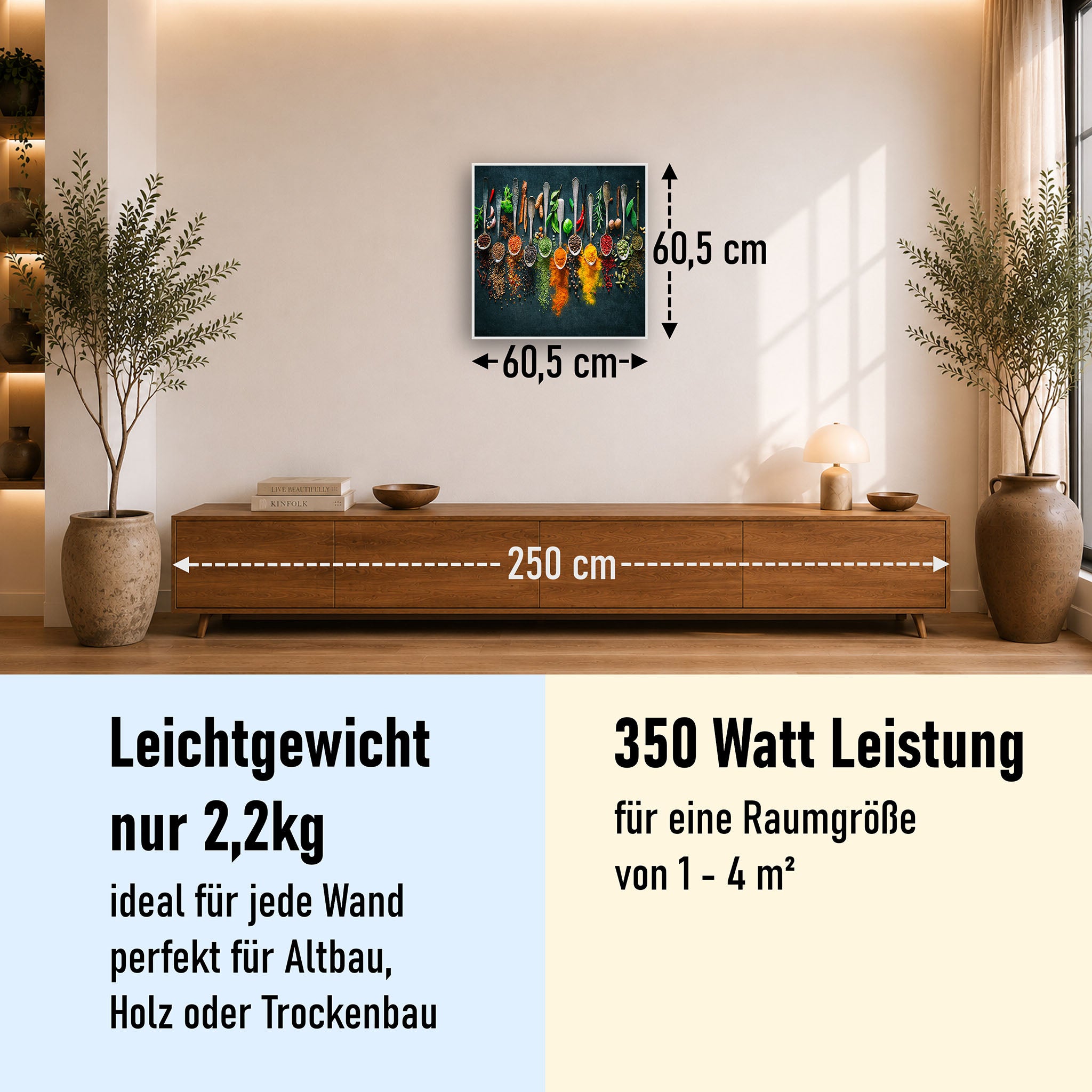 Bild Infrarotheizung 350-1200W Motiv 079 Kräuter und Gewürze