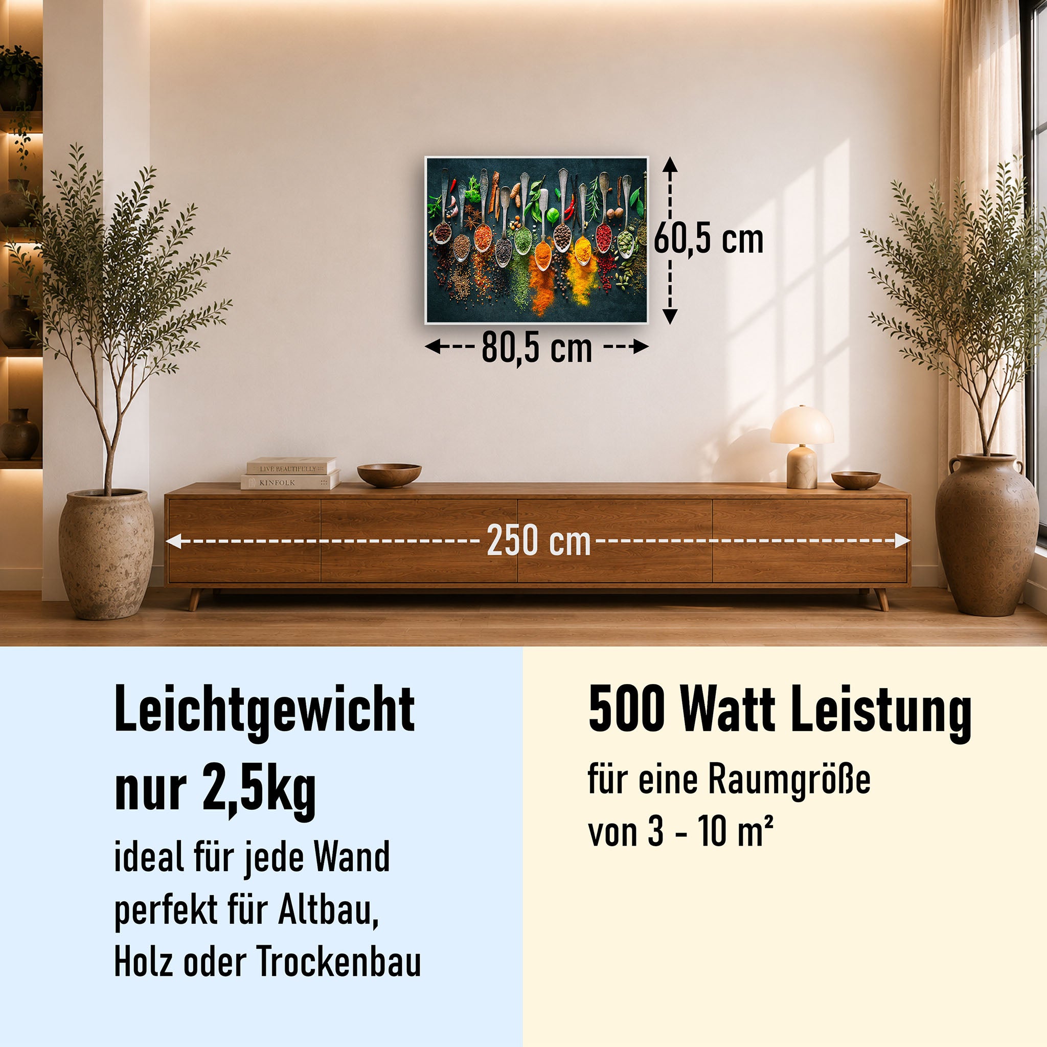 Bild Infrarotheizung 350-1200W Motiv 079 Kräuter und Gewürze