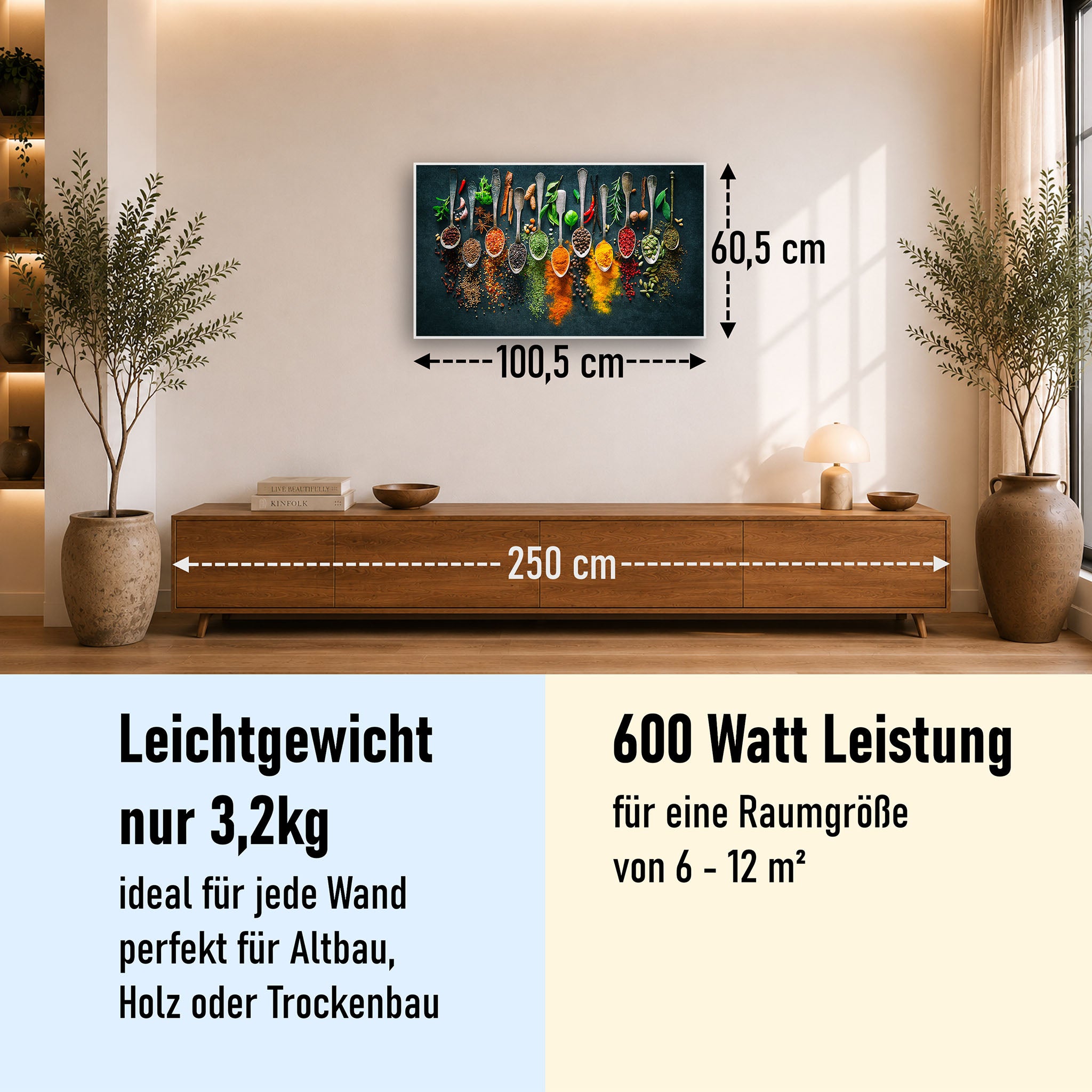 Bild Infrarotheizung 350-1200W Motiv 079 Kräuter und Gewürze