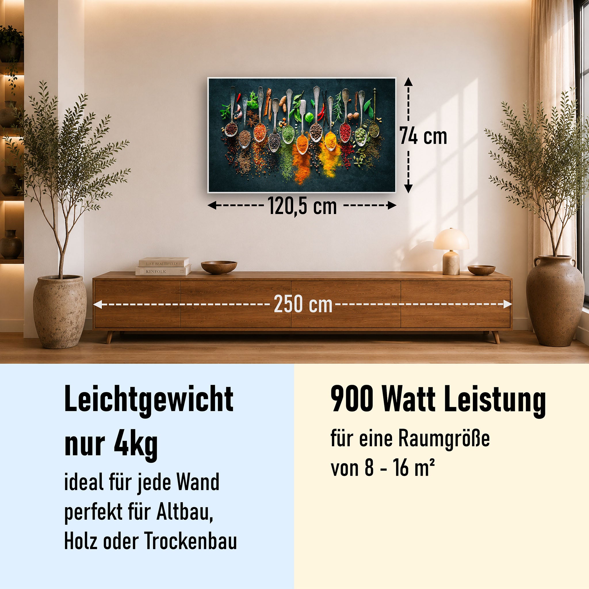 Bild Infrarotheizung 350-1200W Motiv 079 Kräuter und Gewürze