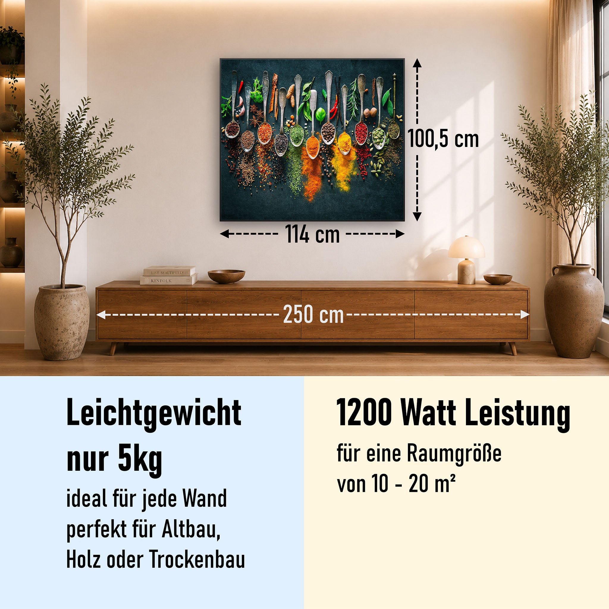 Bild Infrarotheizung 350-1200W Motiv 079 Kräuter und Gewürze