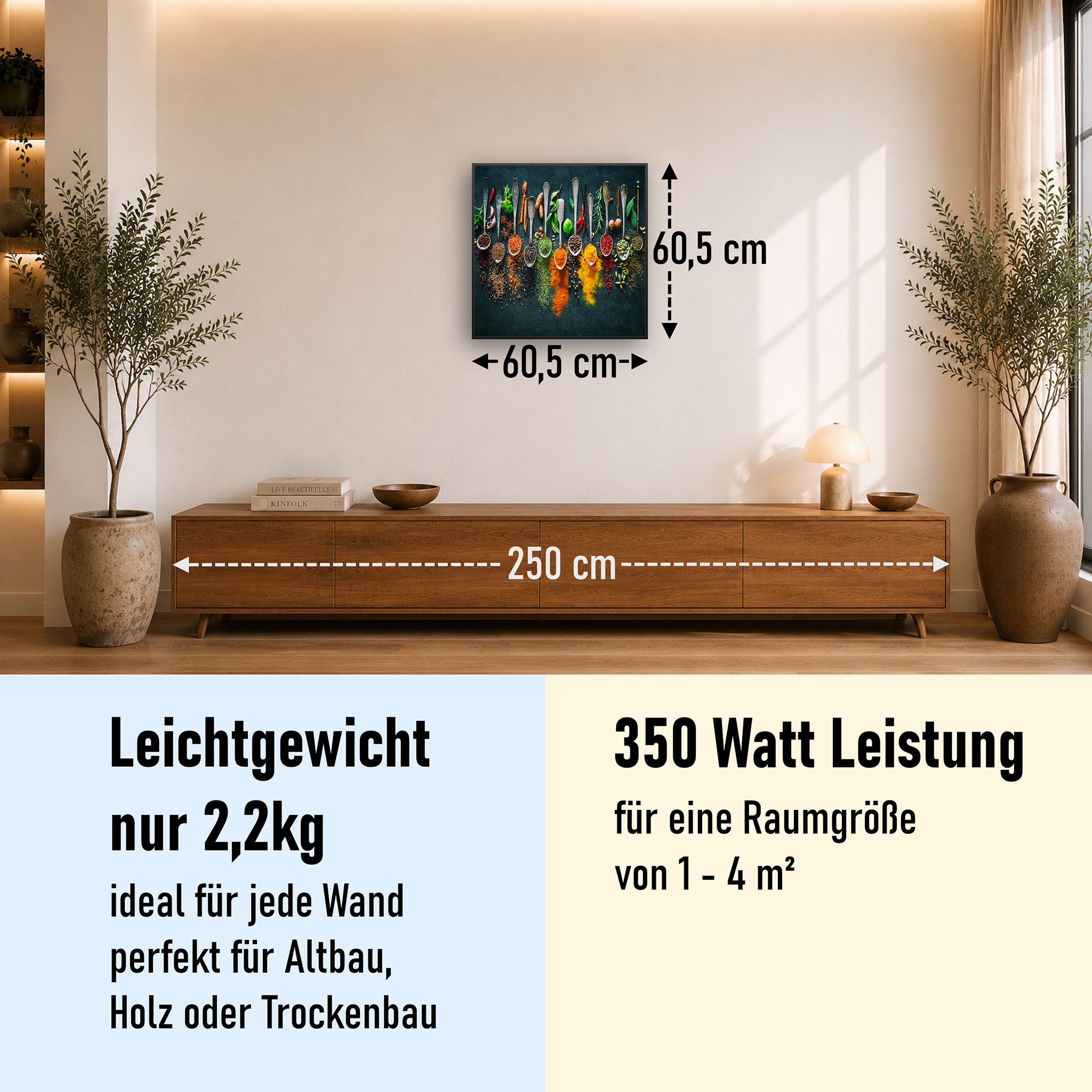 Bild Infrarotheizung 350-1200W Motiv 079 Kräuter und Gewürze