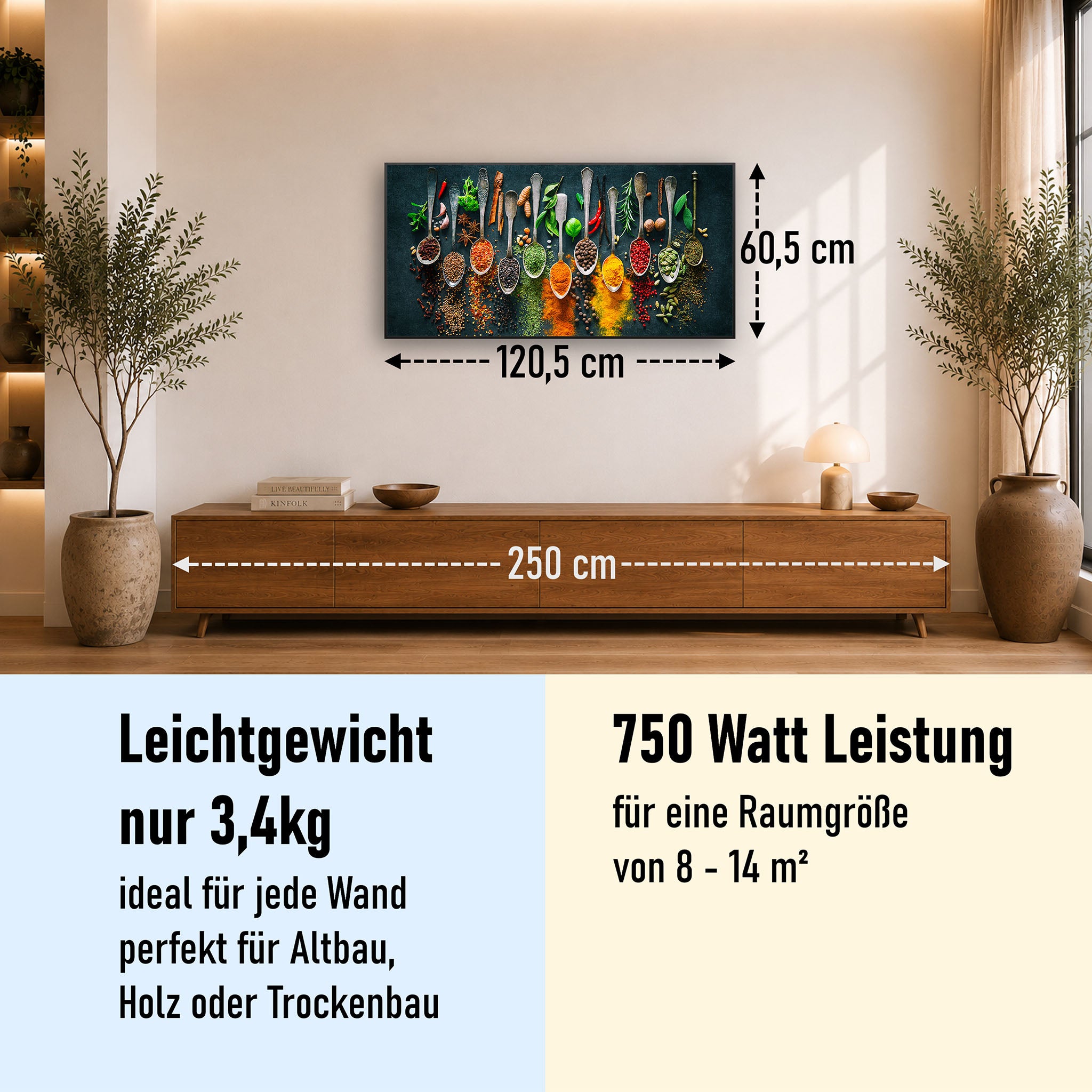 Bild Infrarotheizung 350-1200W Motiv 079 Kräuter und Gewürze