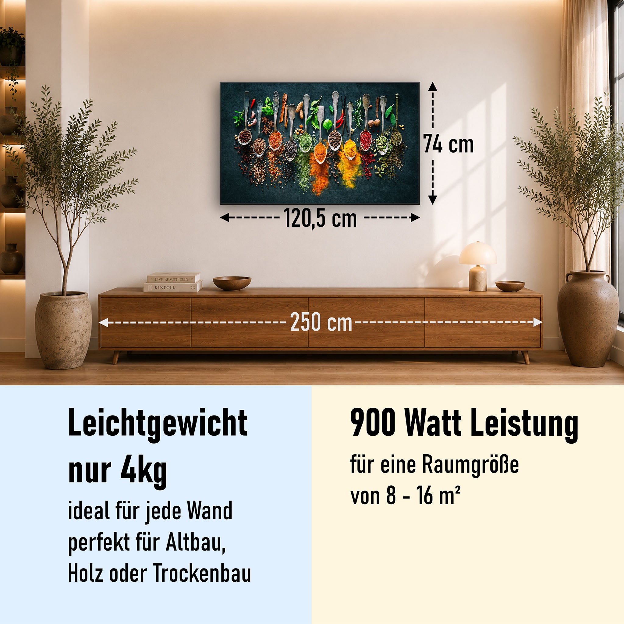 Bild Infrarotheizung 350-1200W Motiv 079 Kräuter und Gewürze