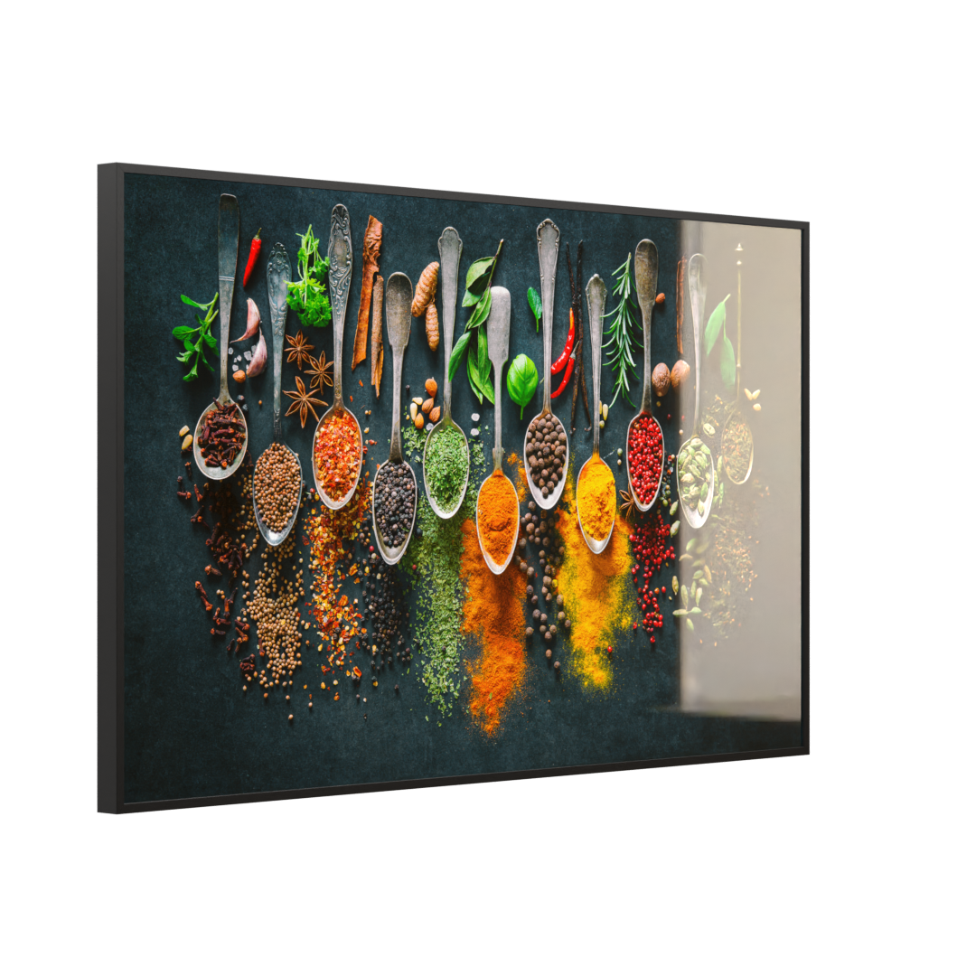 STEINFELD Deko Glas Wandbild Motiv 079 Kräuter und Gewürze
