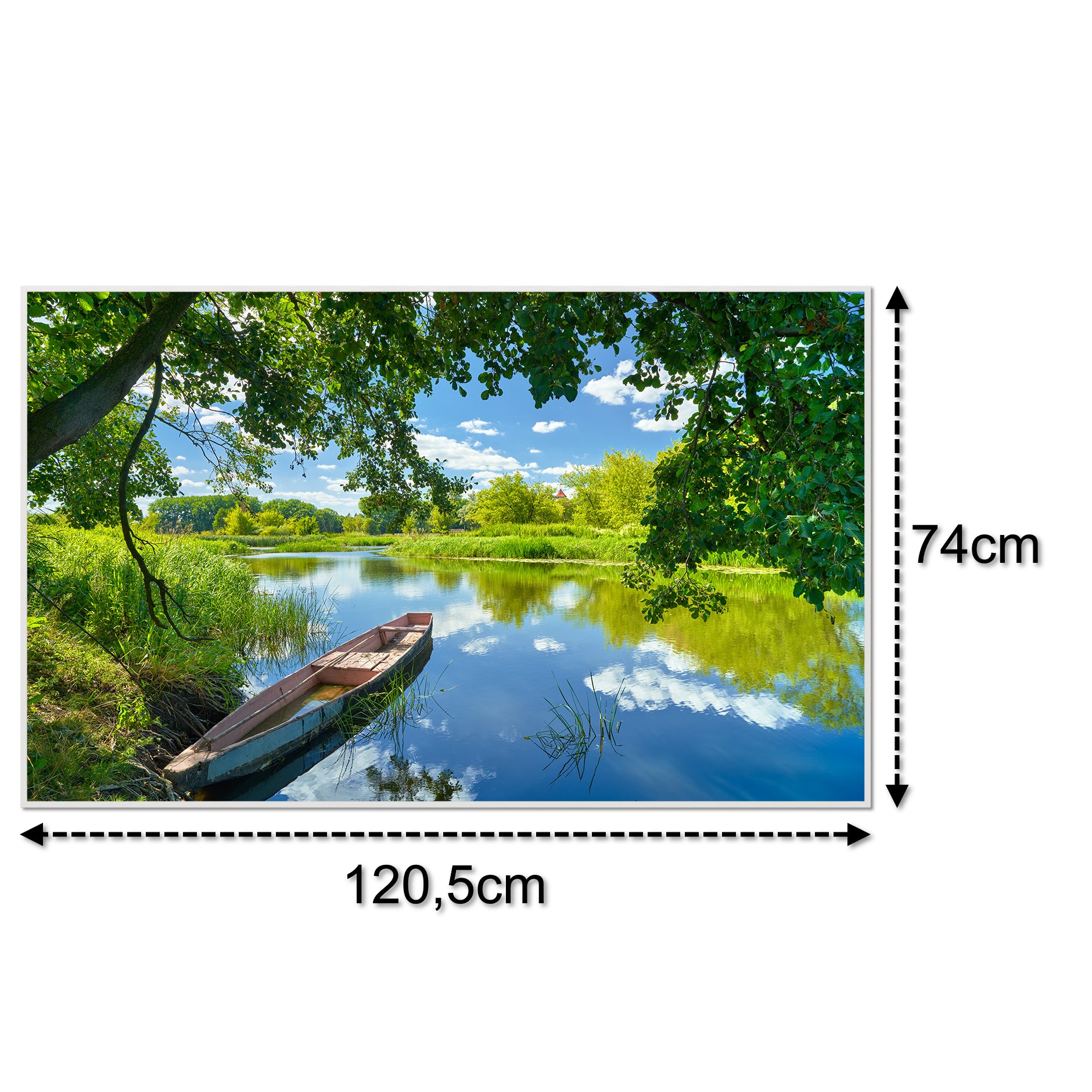 Glas Infrarotheizung 350-1200W Motiv 080 Boot am See