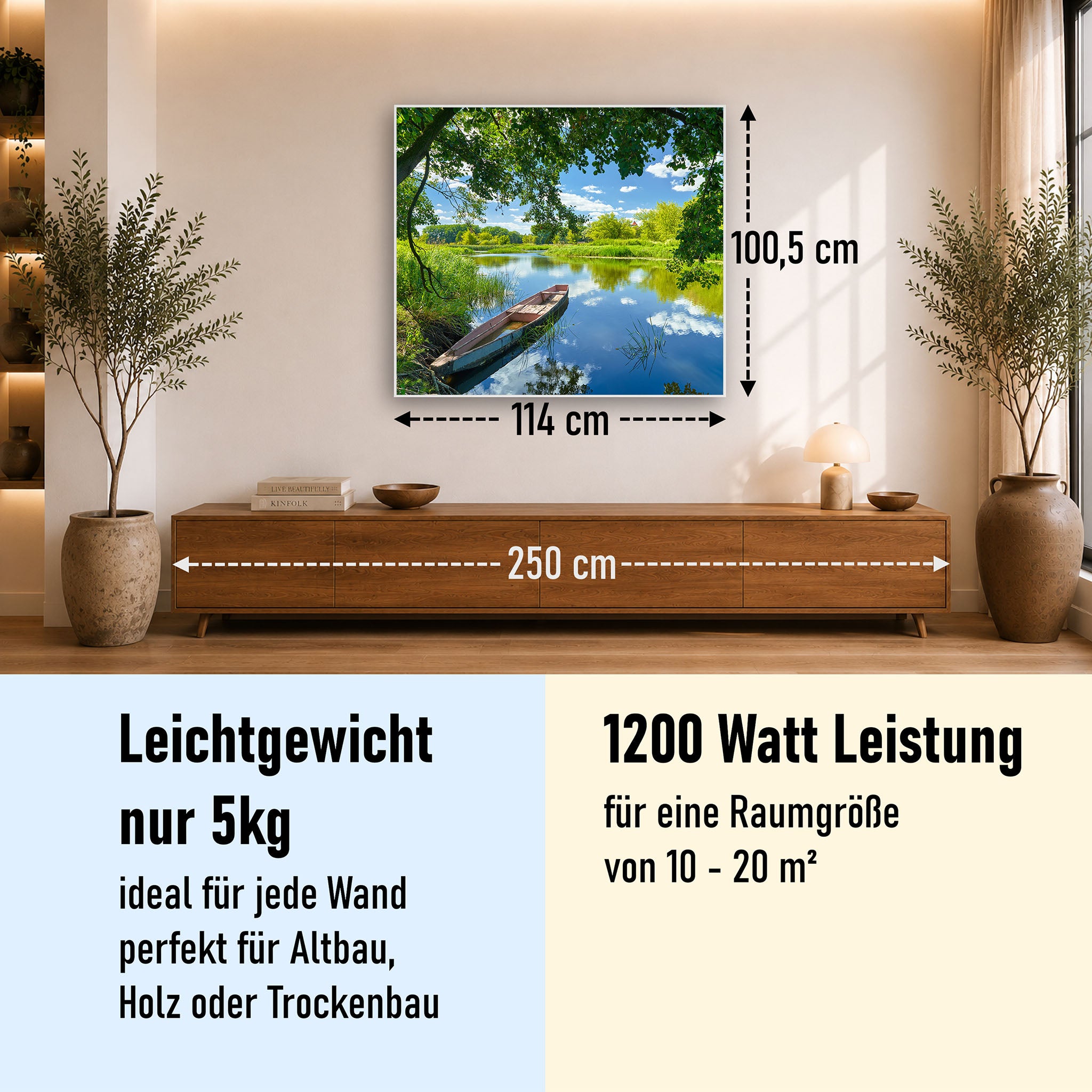 Bild Infrarotheizung 350-1200W Motiv 080 Boot am See
