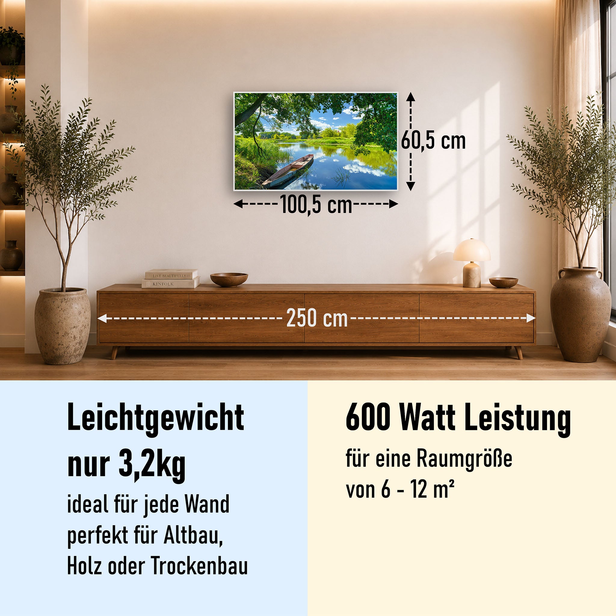 Bild Infrarotheizung 350-1200W Motiv 080 Boot am See