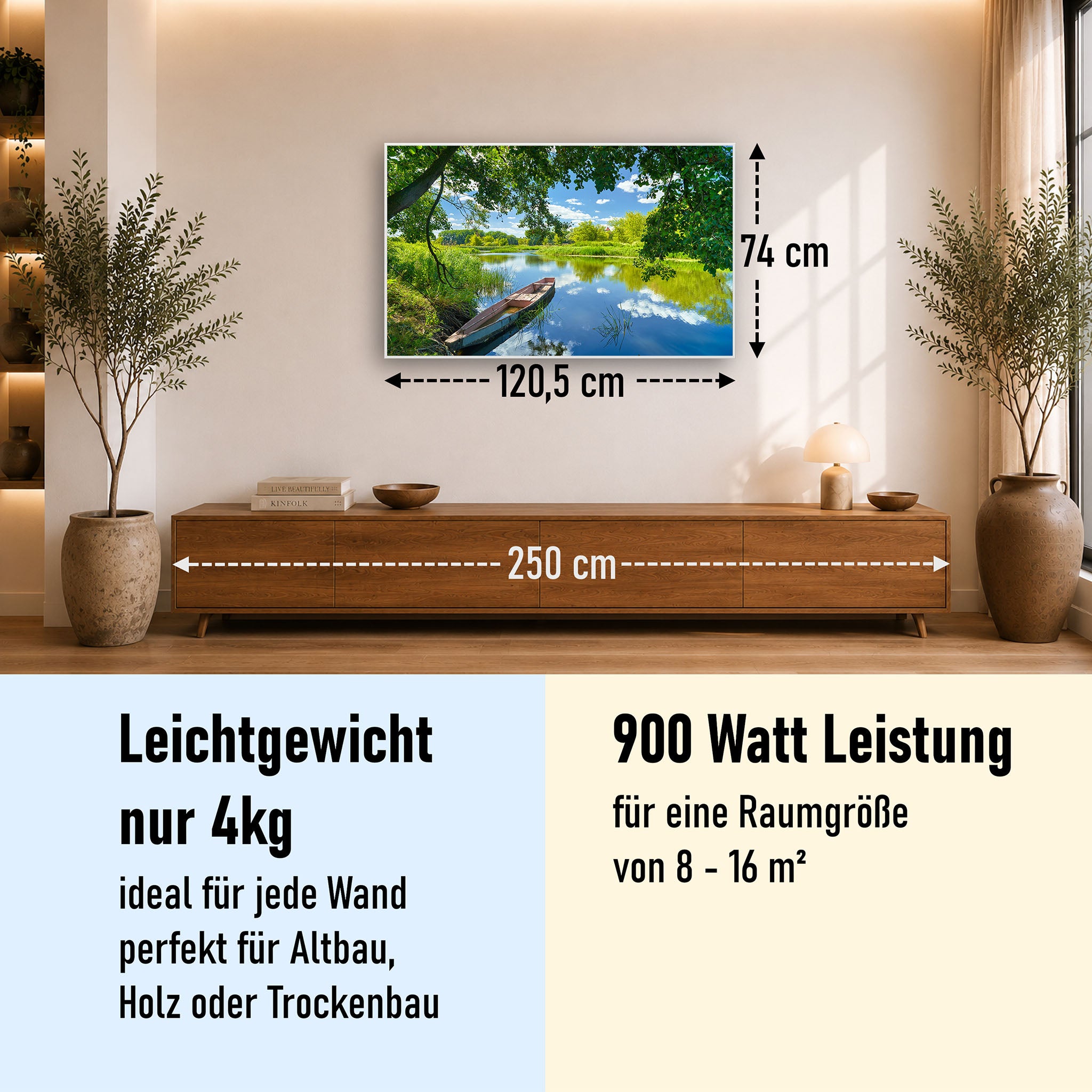 Bild Infrarotheizung 350-1200W Motiv 080 Boot am See