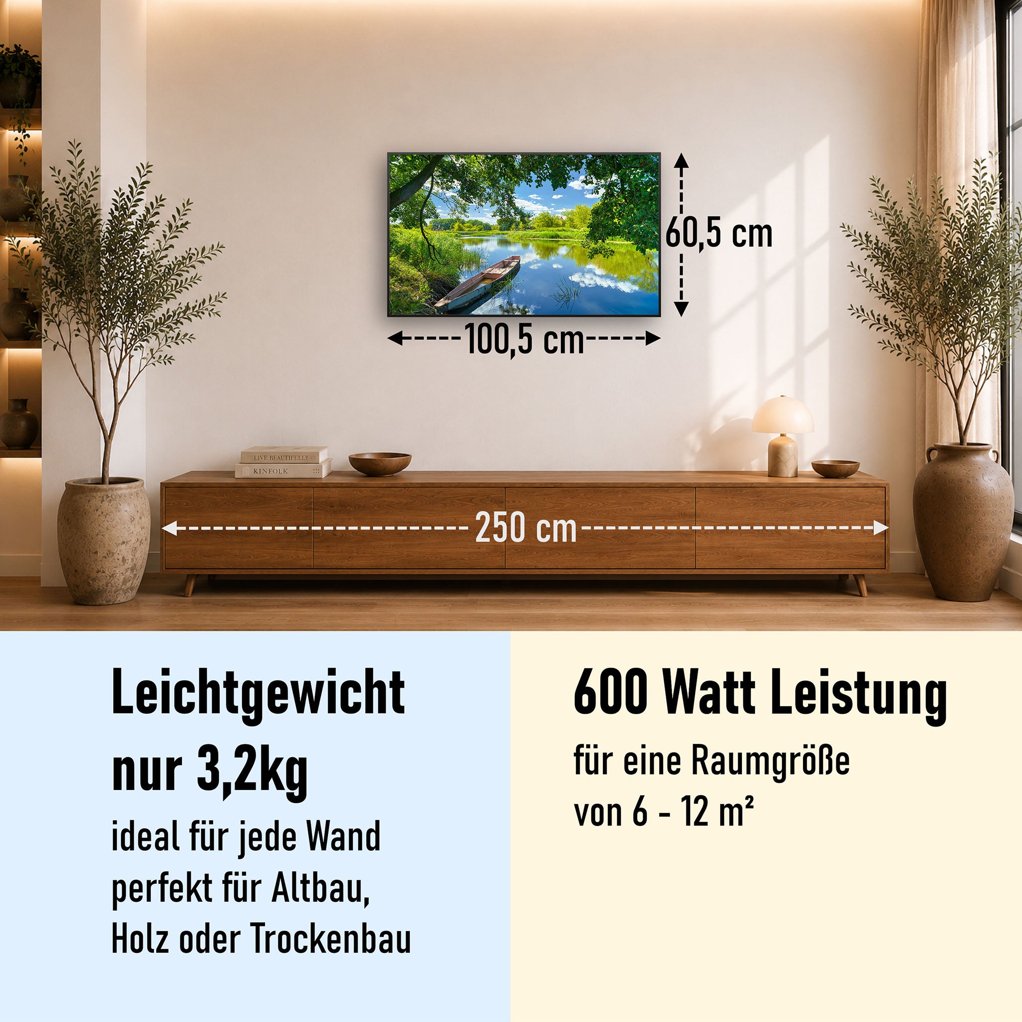 Bild Infrarotheizung 350-1200W Motiv 080 Boot am See