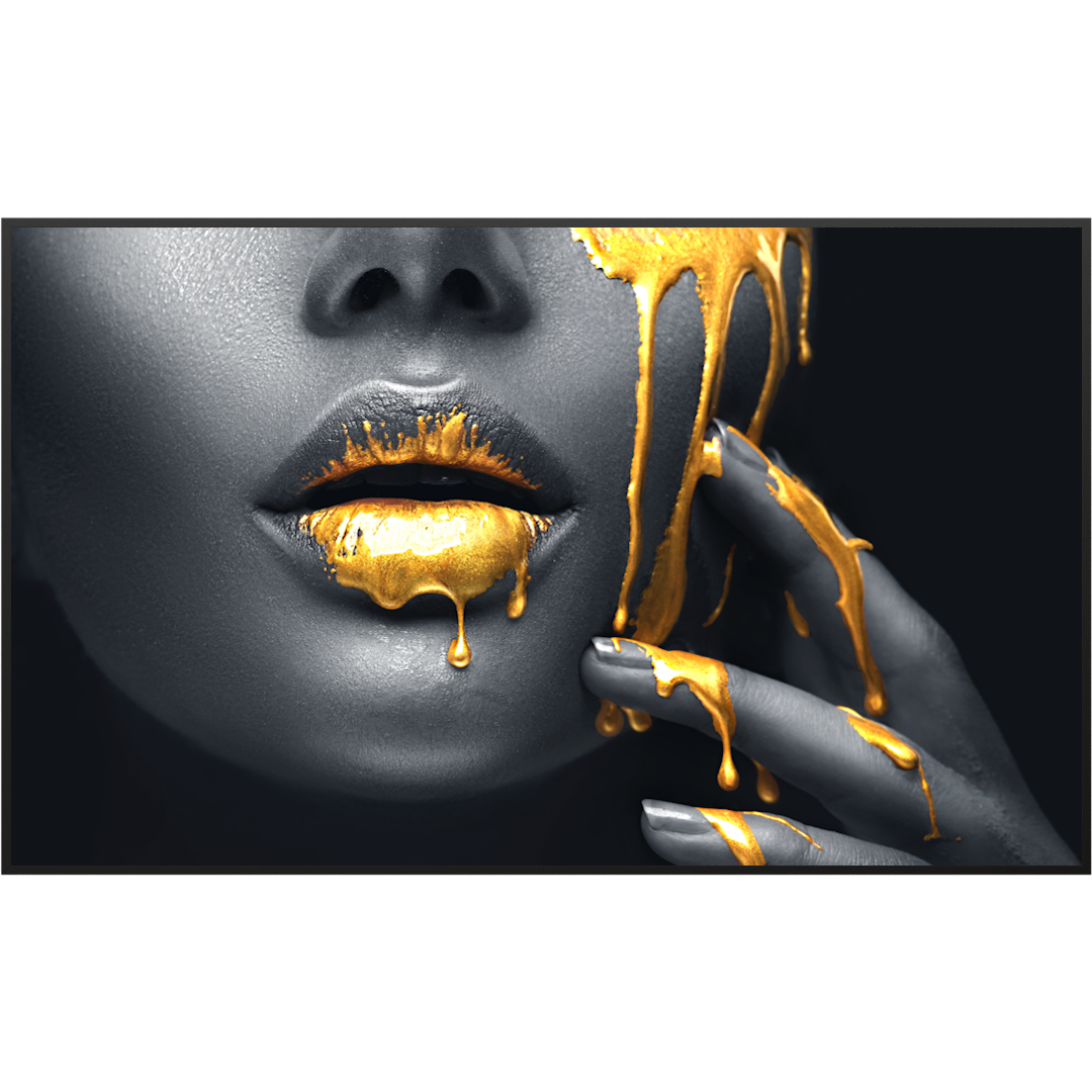 Deko Glas Wandbild Motiv 081 Goldene Lippen