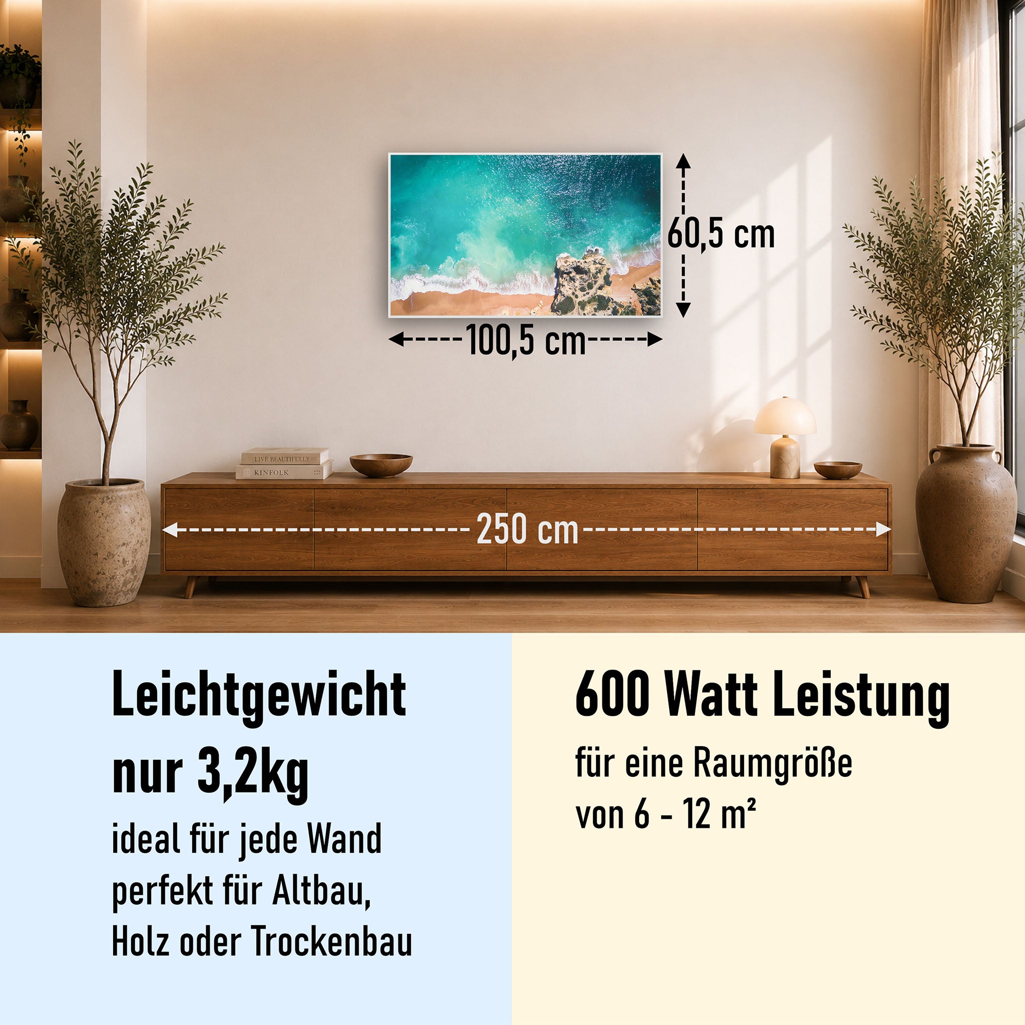 Bild Infrarotheizung 350-1200W Motiv 082 tropischer Sandstrand